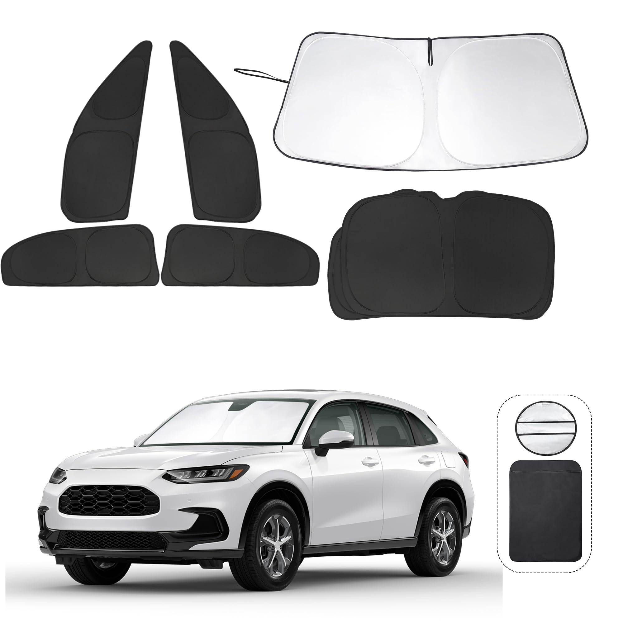 6Pcs Yycke Window Shades For Hr-V 2023-2025 For Honda Accessories Side Full Windows Windshield Sun Shade Sun Uv Rays & Privacy P