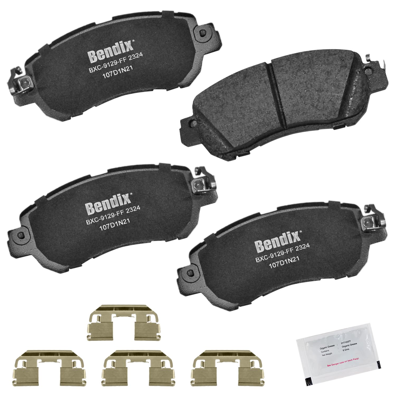Bendix Priority1 Cfc2324 Ceramic Front Brake Pads For Nissan Kicks 2024-2017, Versa 2024-2020
