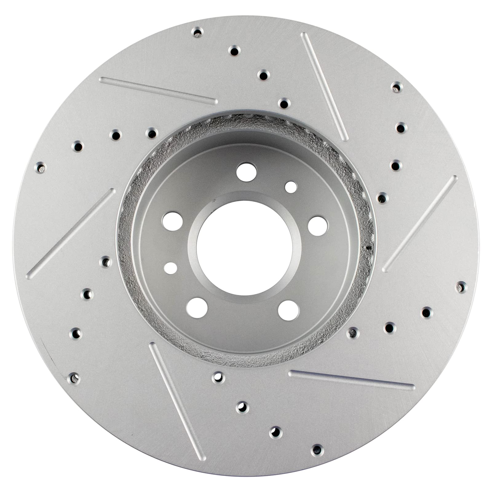 Trq Brake Rotors Set Performance Premium G-Coated Slotted X Drilled Front Driver & Passenger Side Compatible With 1998-2002 Ford