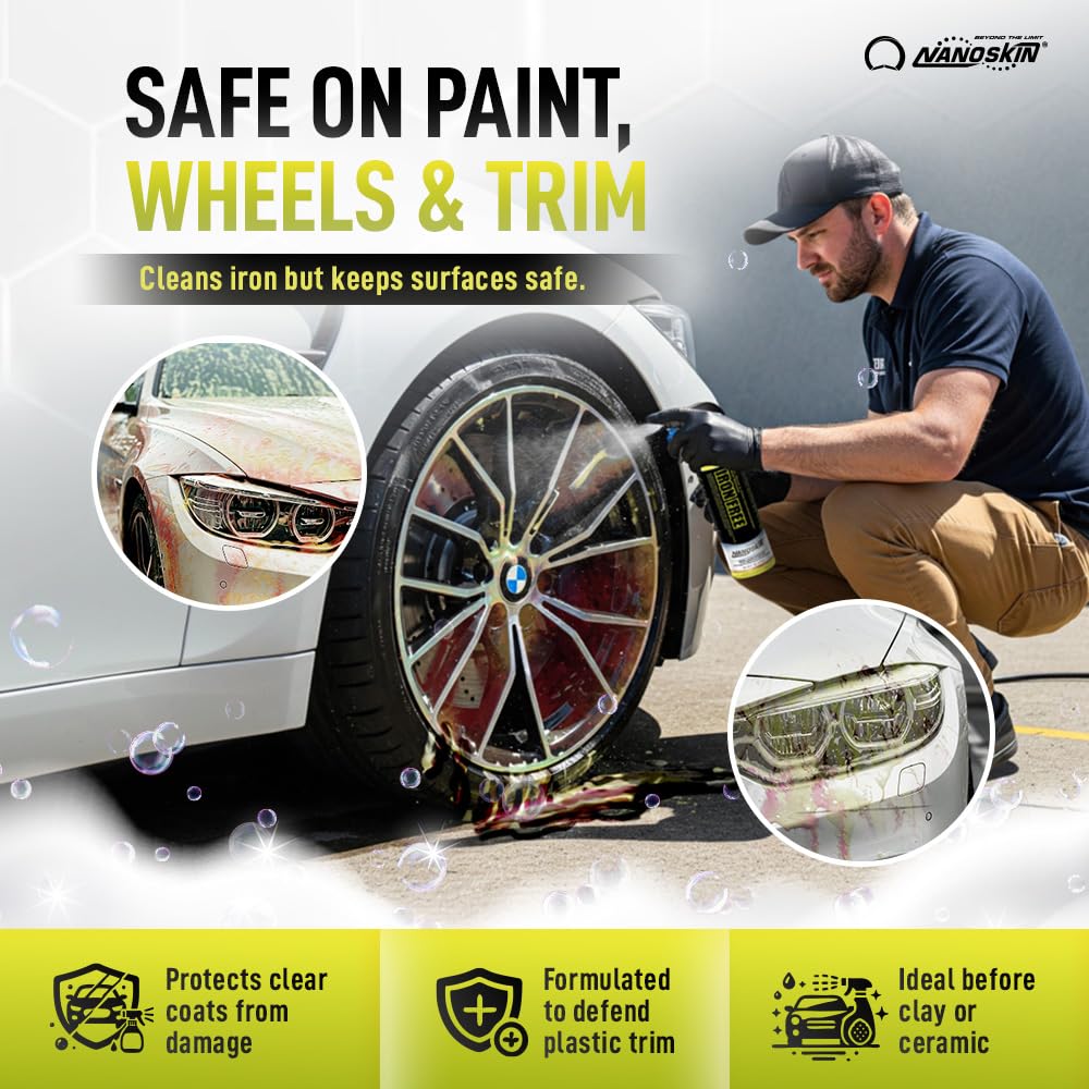 Nanoskin Iron Free Paint, Wheel And Glass Decontamination Fall Out Remover 55 Gallons - Removes Iron Particles In Car Paint, Mot