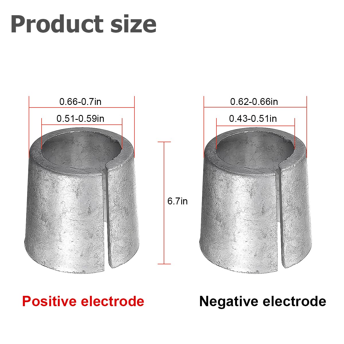 AUCELI Car Battery Post Shims, 2PCS Pure Lead Anode Cathode Vehicle Terminal Sleeves, Automotive Batteryterminal Positive Negati