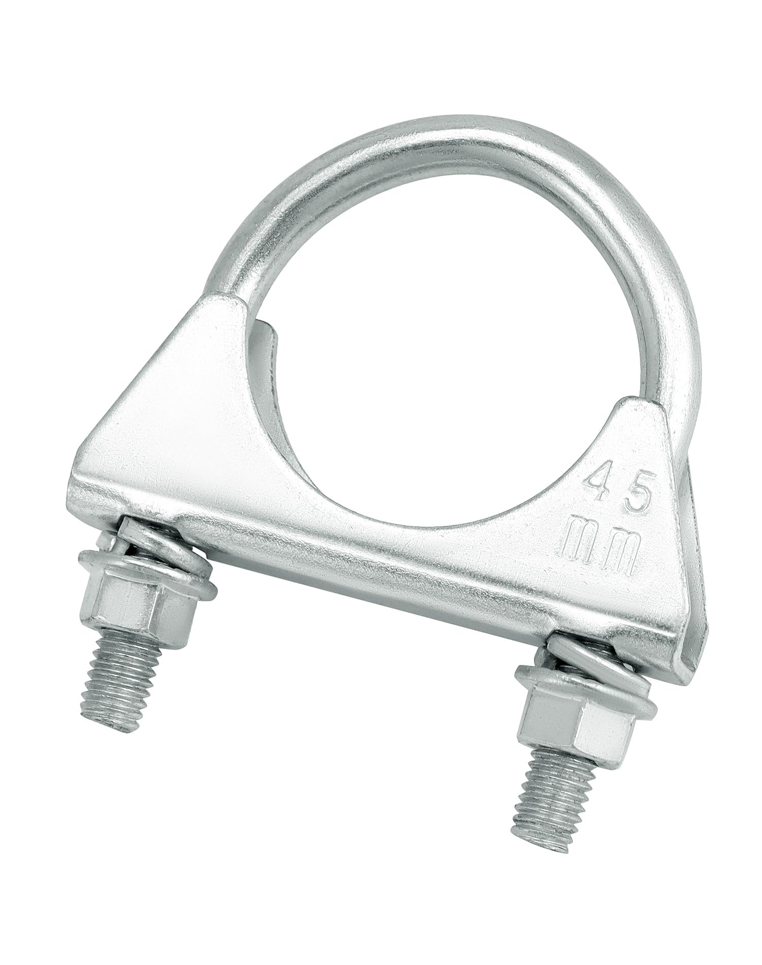 Qwork U-Bolt Muffler Tip Exhaust Hook, 2 Pack 1-3/4'' Od Universal Silencer Exhaust Clip, Steel Exhaust Pipe Clamp