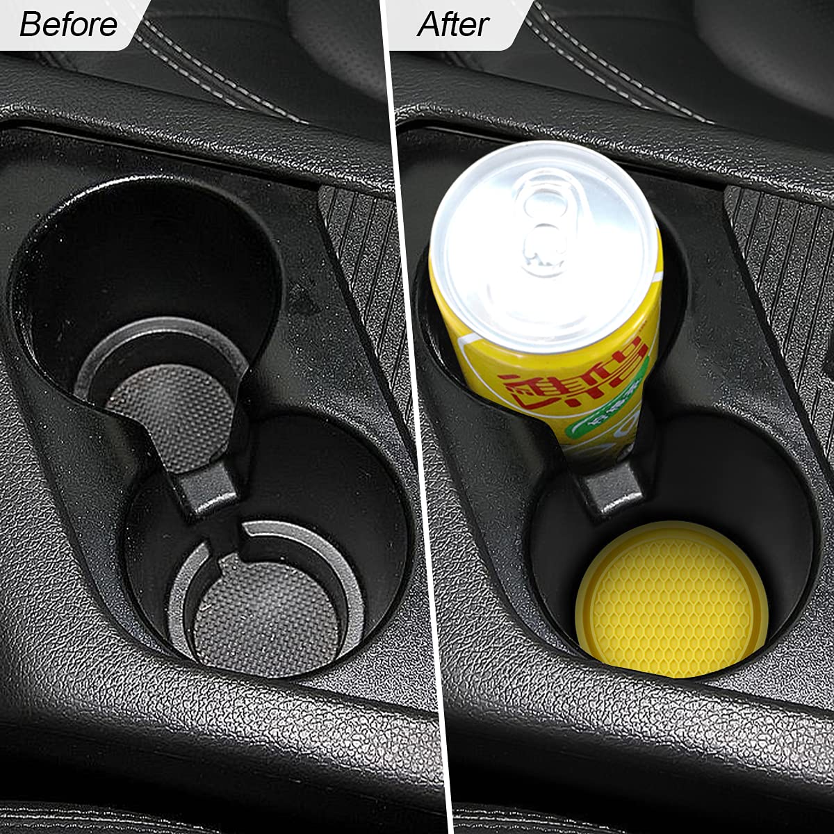 4 Pack Car Cup Holder Coaster, 2.75 Inch Diameter Non-Slip Universal Insert Coaster, Durable, Suitable For Most Car Interior, Ca