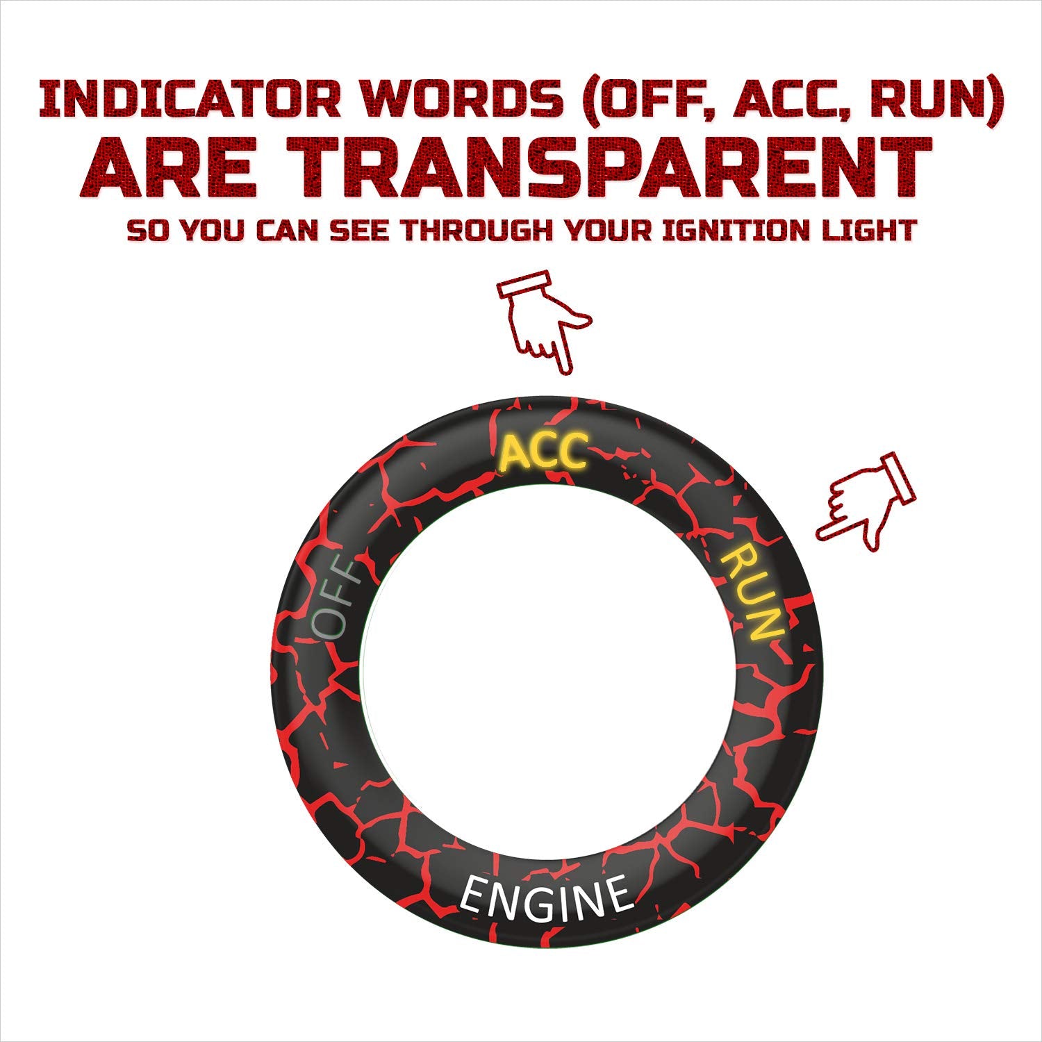 Toolepic For Dodge Ram 1500 Challenger Charger Durango Accessories 2015-2024 - Engine Cover Start Stop Button Overlay Ruby Red Sticker Emblem - Push To Release Hell Badge Style - Perfect For Decals