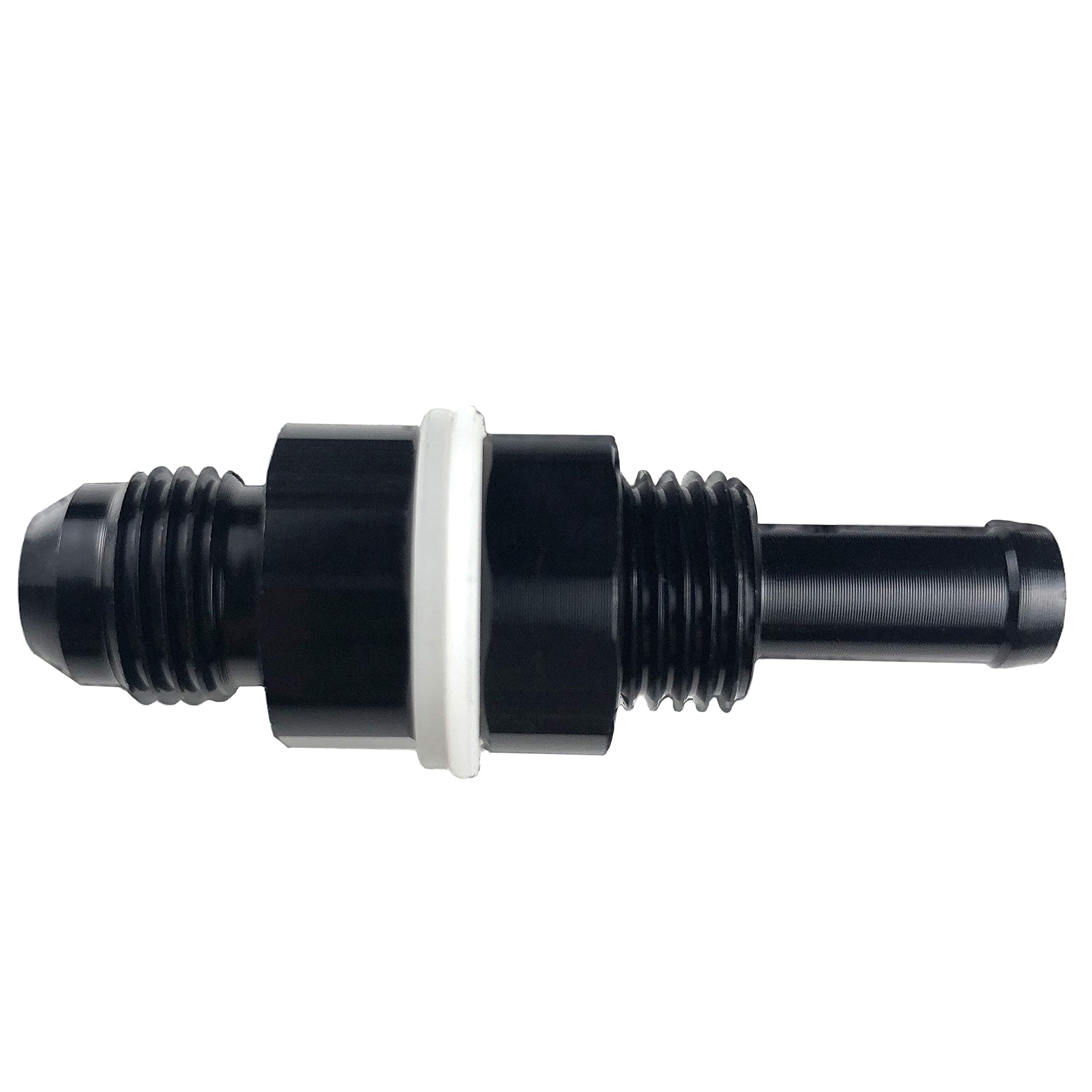 8An Female To 3/8 Hose Barb Fittings Adapter Aluminum Fuel Line -8 An Female To 3/8' Push On Barb Connector Black Anodized