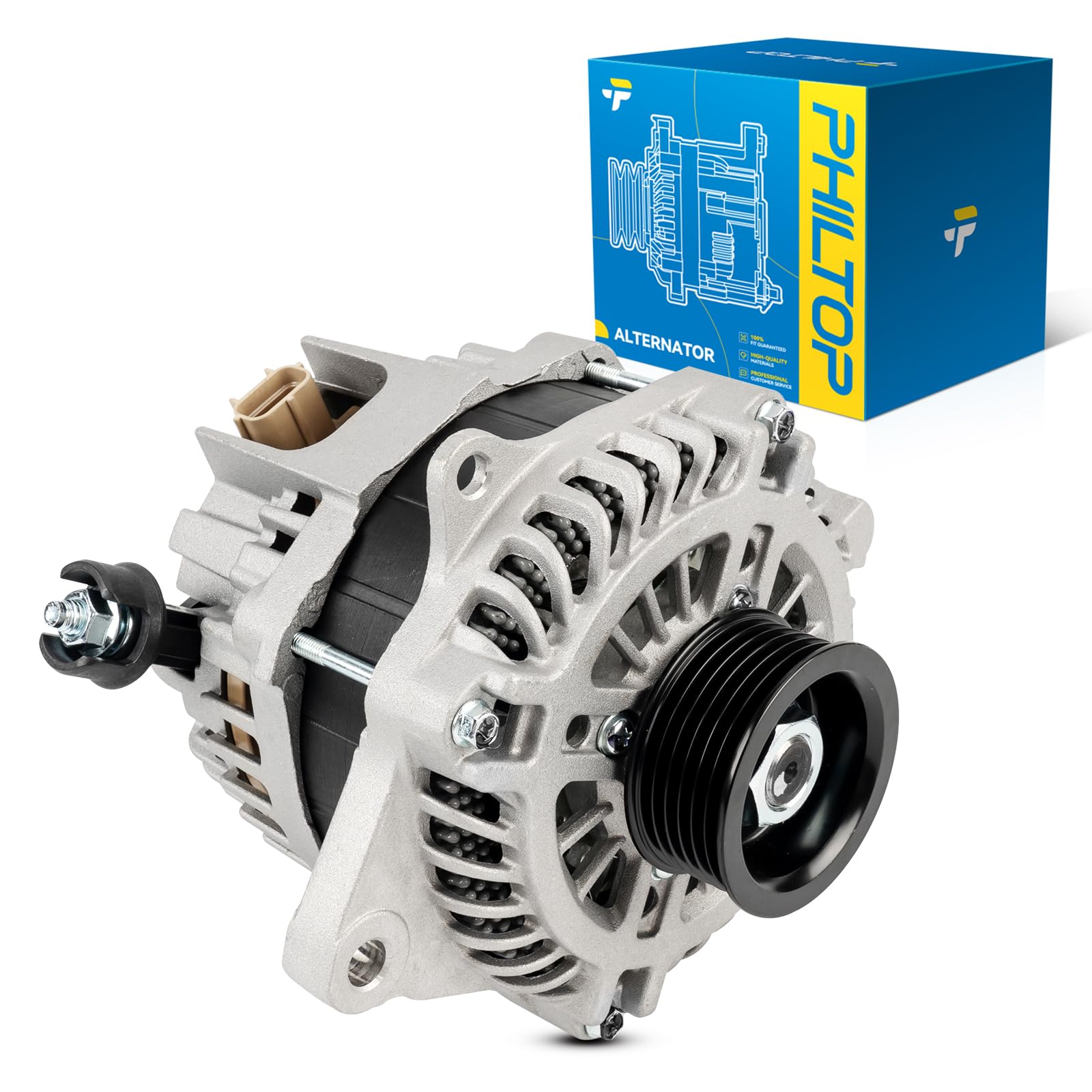 PHILTOP Alternator Compatible with Taurus 2010-2012 3.5L, MKX 2011-2013, Explorer 2011 All Model/2012 3.5L, Flex 09-10, Taurus X