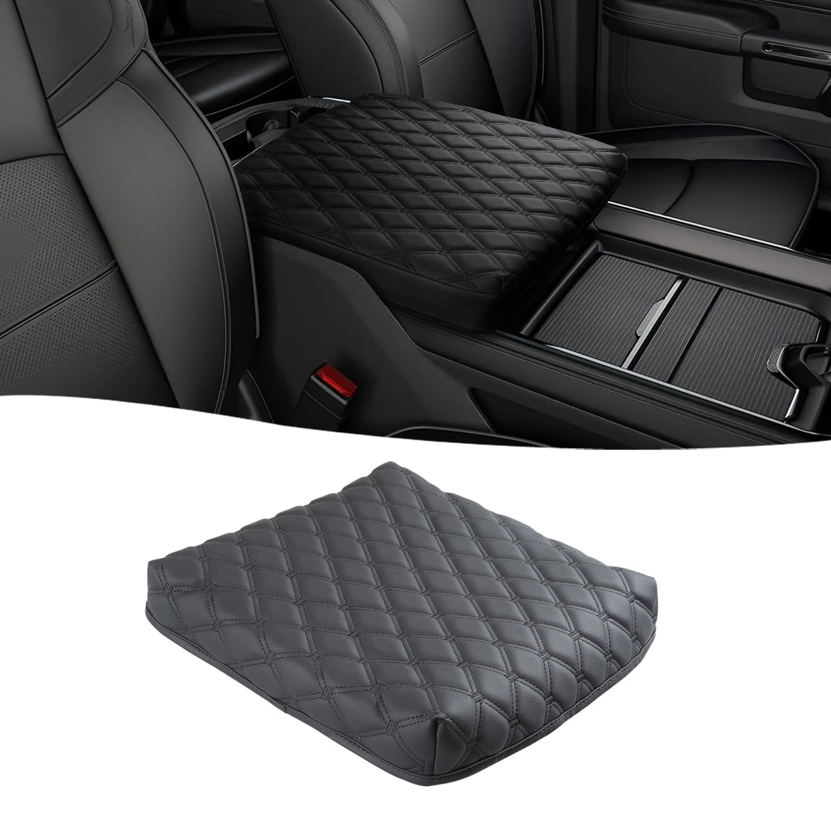 Giant Panda Custom Fit Center Console Cover For Dodge Ram 1500,2500,3500,2013-2023 With Bucket Console- Waterproof Faux Leather