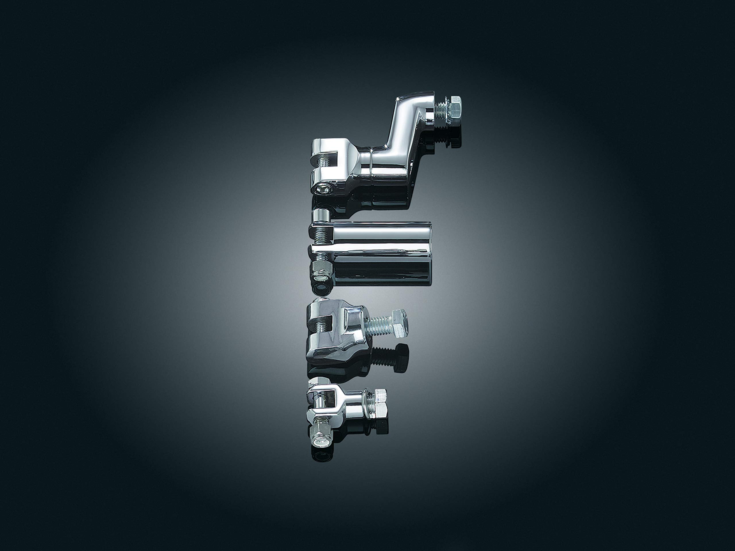 Kuryakyn 8061 Motorcycle Foot Control Component: Short Magnum Footpeg Mounts with 1/2''-13 Mounting Bolts, Chrome, 1 Pair