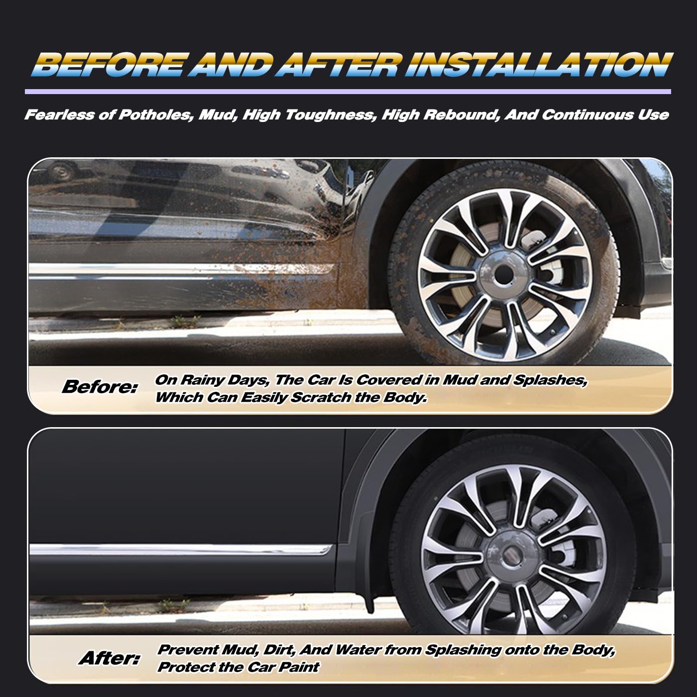 QUYDDC Mud Flaps Fit for 2021-2023 Volks-wagen ID.4, Dedicated Mudguard for Four Seasons Universal Protection, Not Fit The Model