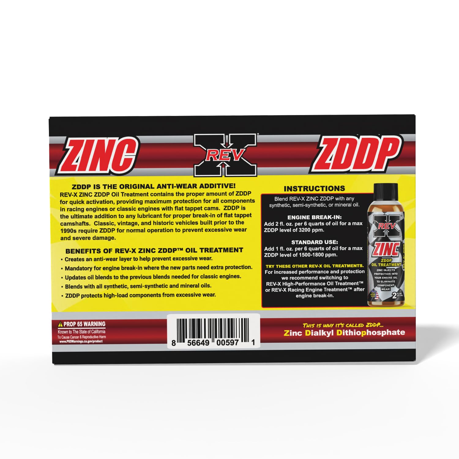 REV X ZDDP Oil Additive - Zinc & Phosphorus (5 Pack)
