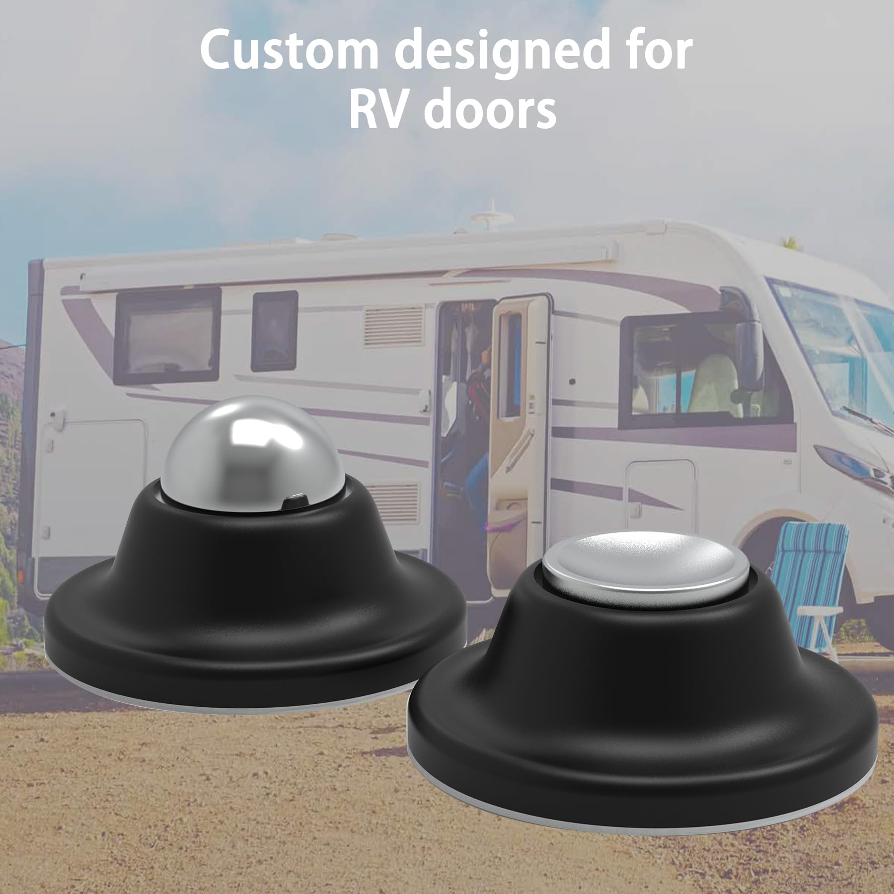 Chatbrid Magnetic RV Door Holder - Black Finish for Trailers, Campers & Motorhomes, Easy to Use, 1-Pack