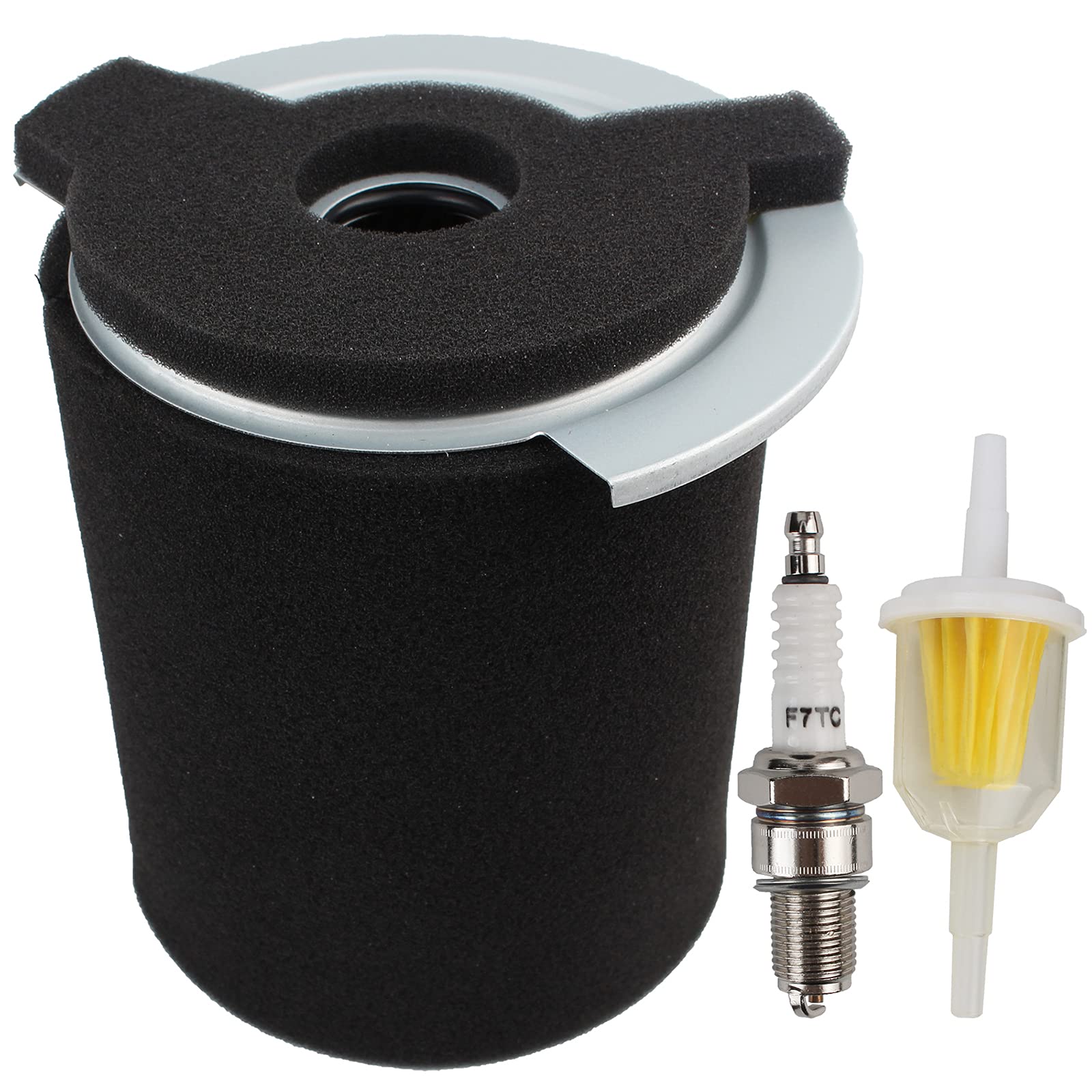 AUTOKAY Tune Up Kit Fits for Yamaha G1 2 Cycle 1978-1989 Gas Golf Cart G14 4 Cycle Air Filter Pre-Filter with Spark Plug Fuel Filter Re#JF7-14450-01, J10-14417-0