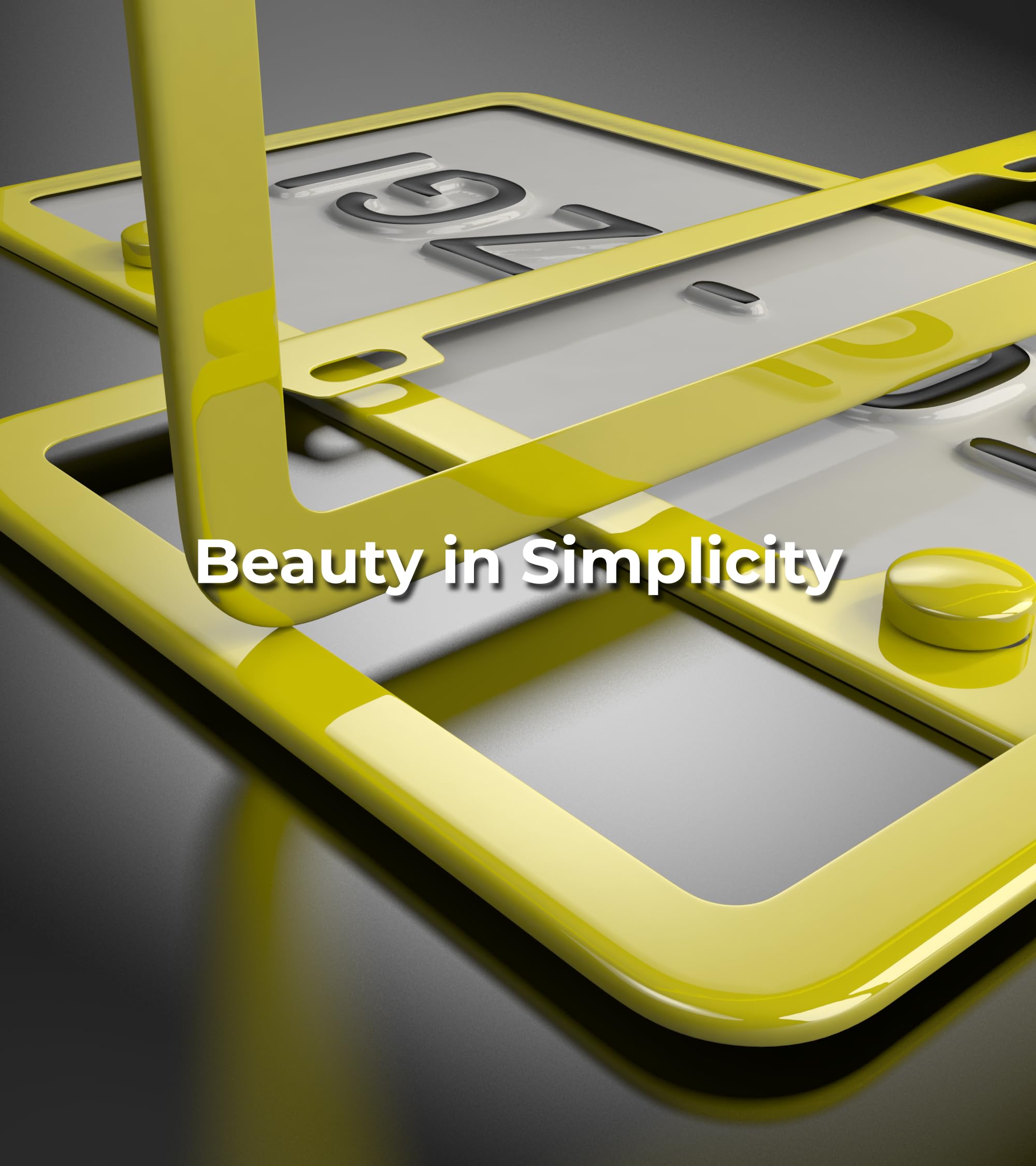 Deselen Yellow License Plate Frame, Metal Thin Stainless Steel With 2 Holes Screw Cap, 2 Pack (Yellow)