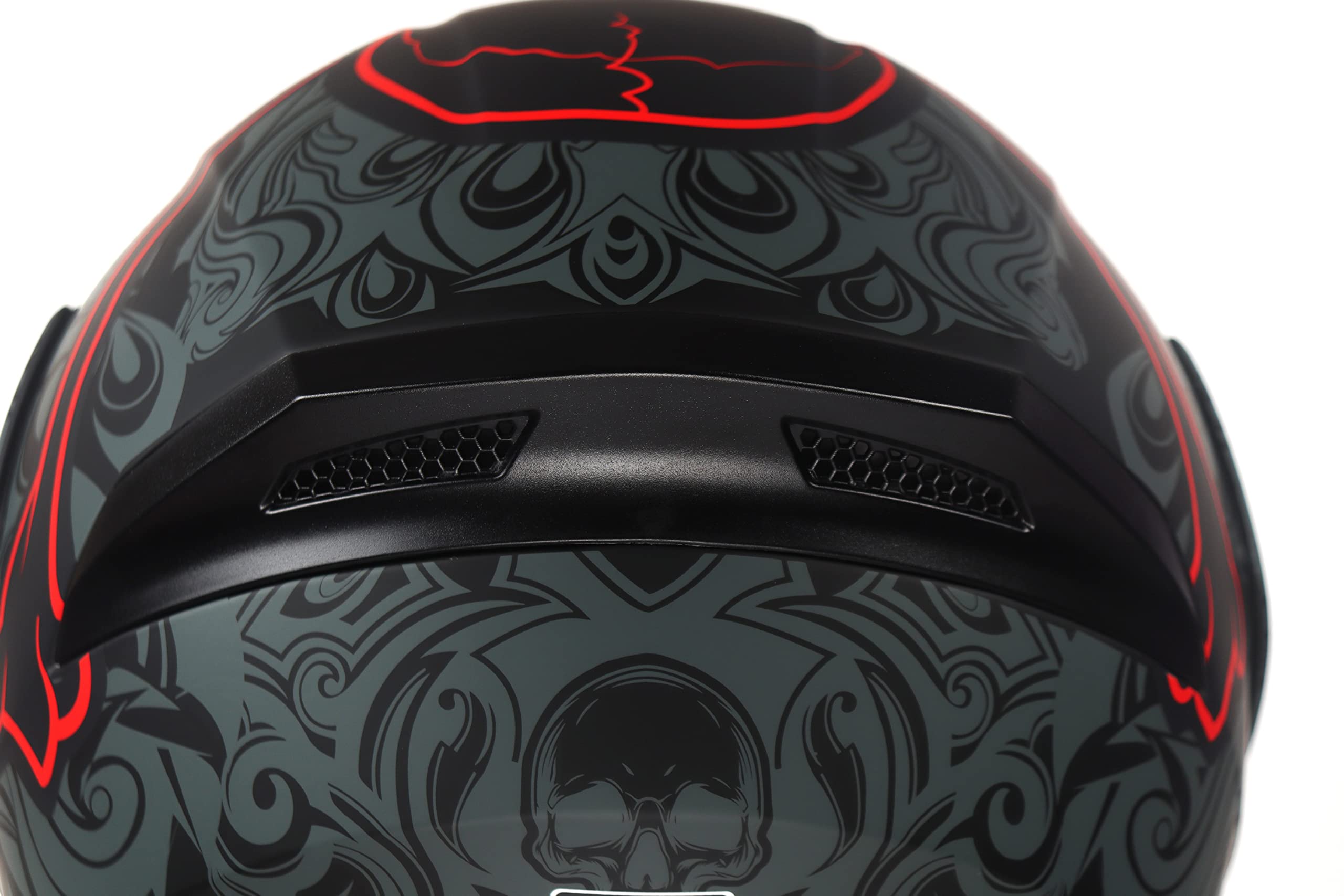 Kypara Motorcycle Dual Visor Flip Up Modular Full Face Helmet With Dot Certification Of Impressionism (Lucifer, L)