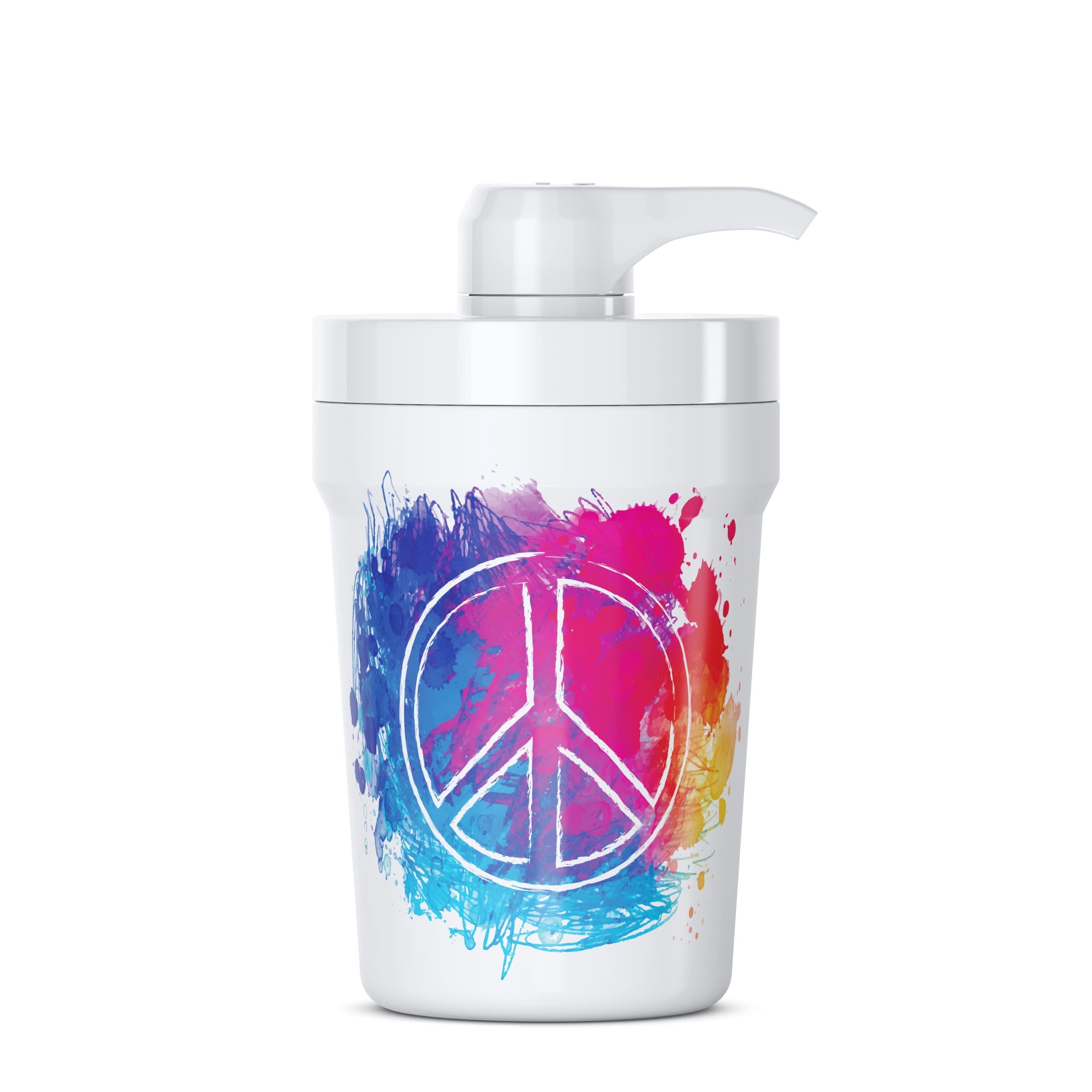 PumpCup Portable Hand Sanitizer Dispenser for Car Cup Holders (Peace Out)