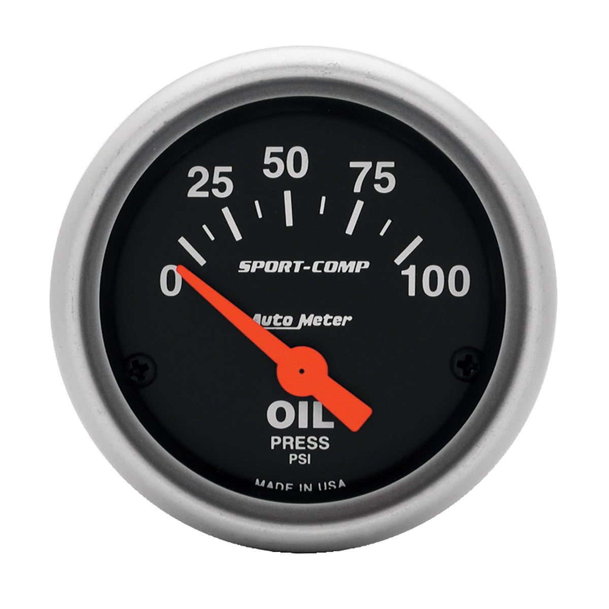 Auto Meter 3327 Sport-Comp Electric Oil Pressure Gauge , 2-1/16'' (52.4Mm)