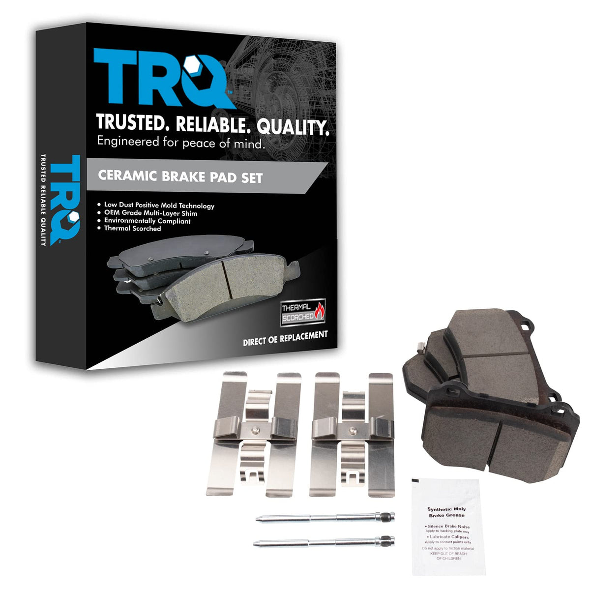 TRQ Rear Brake Pads Ceramic Compatible with 2018 Subaru WRX STI
