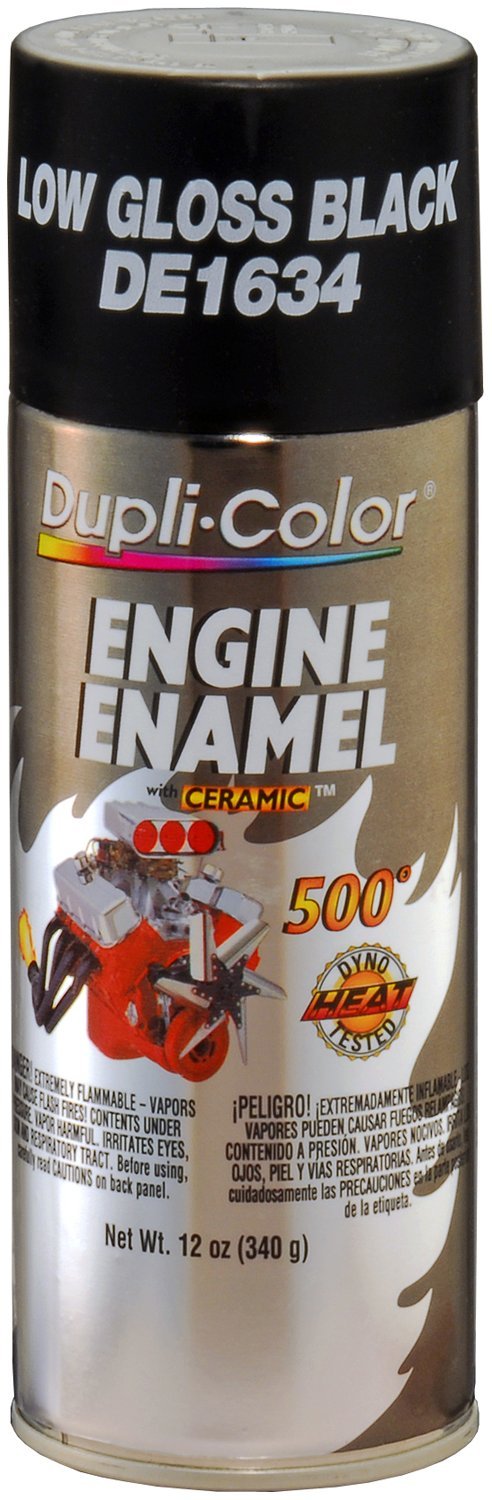 Dupli-Color (Ede163407 Gm/Chrysler Low Gloss Black Engine Enamel With Ceramic - 12 Oz. Aerosol, (Case Of 6)
