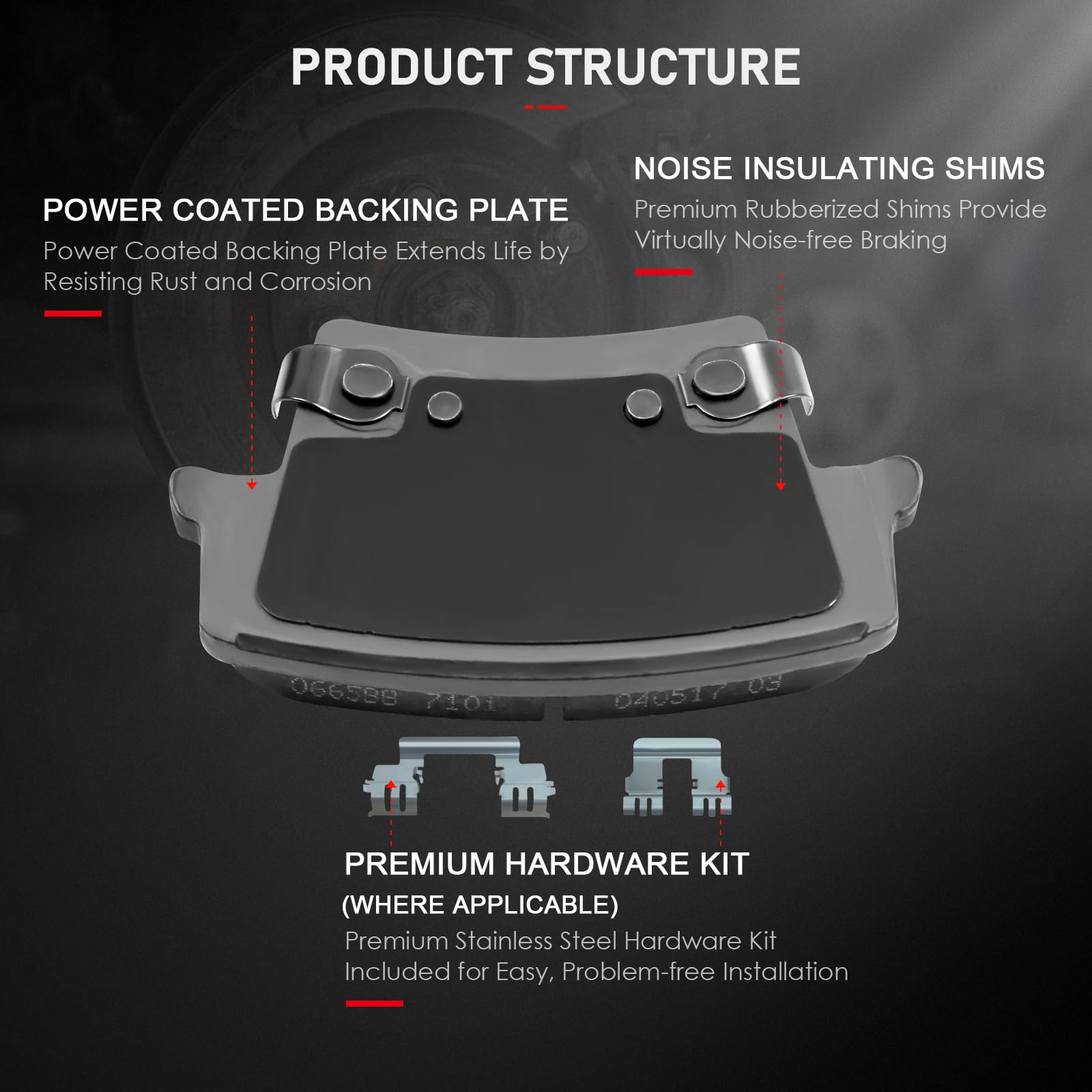 Cciyu D1056 D1057 Front & Rear Professional Ceramic Brake Pads Set Fit For 2005-2019 For Chrysler 300,2009-2019 For Dodge Challe