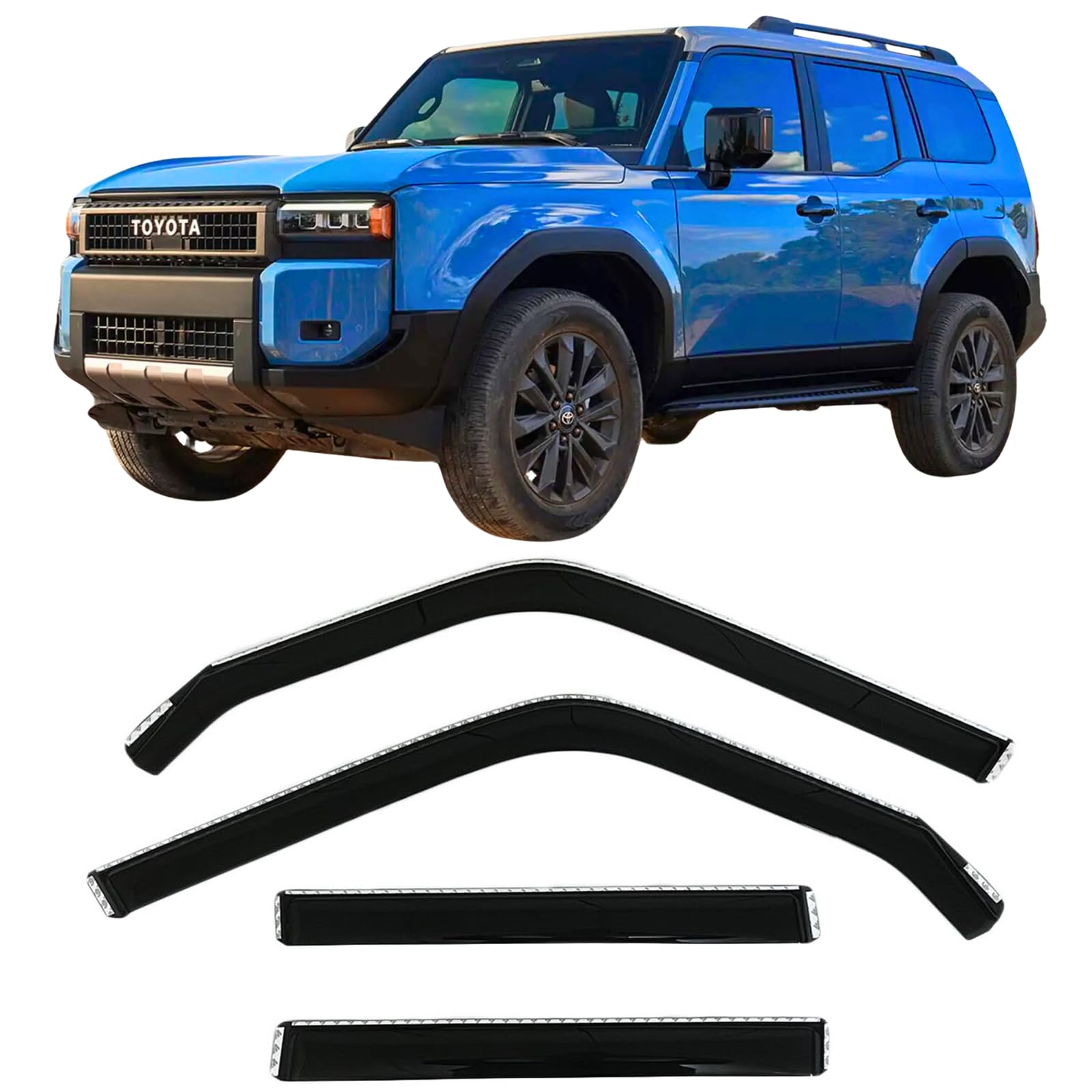 2024-2025 In-Channel Rain Guards For Toyota Land Cruiser Side Window Visor Deflectors First Edition 1958 J250