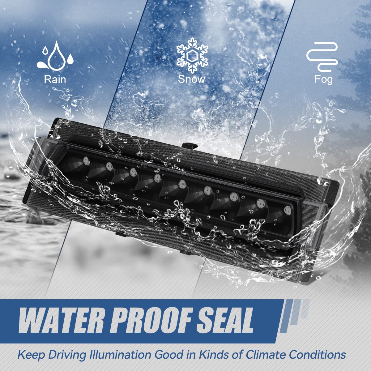 Auto Dynasty Full Led High Mount Centre 3Rd Third Tail Brake Light Stop Lamp Compatible With Chevy Corvette C4 4Th Gen 1991-1996, Black Housing Smoked Lens