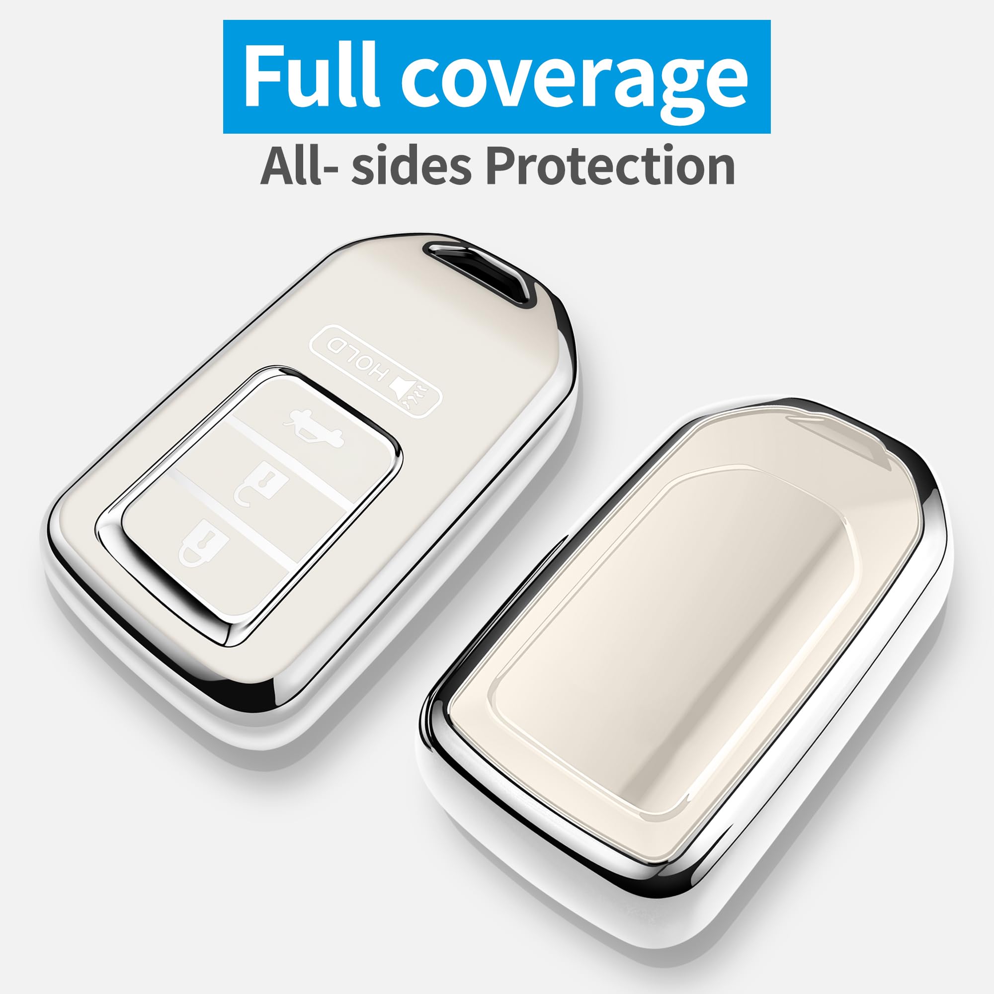 Tukellen for Honda Key Fob Cover, Premium Soft TPU Full Protection Key Fob Case for Honda Accord Civic CRV Pilot Ridgeline Odyss