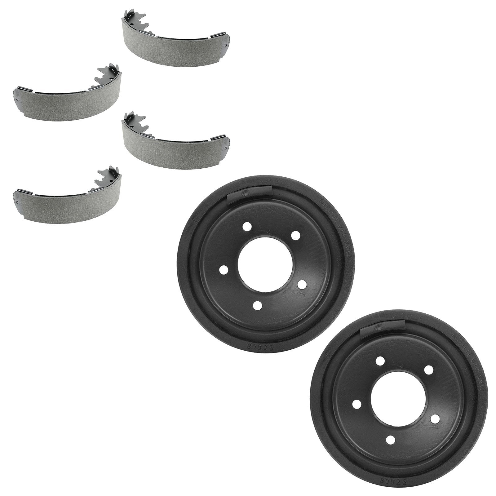 TRQ Brake Drum & Shoe Rear LH Left RH Right Kit Set Compatible with 1997-2003 Ford F-150