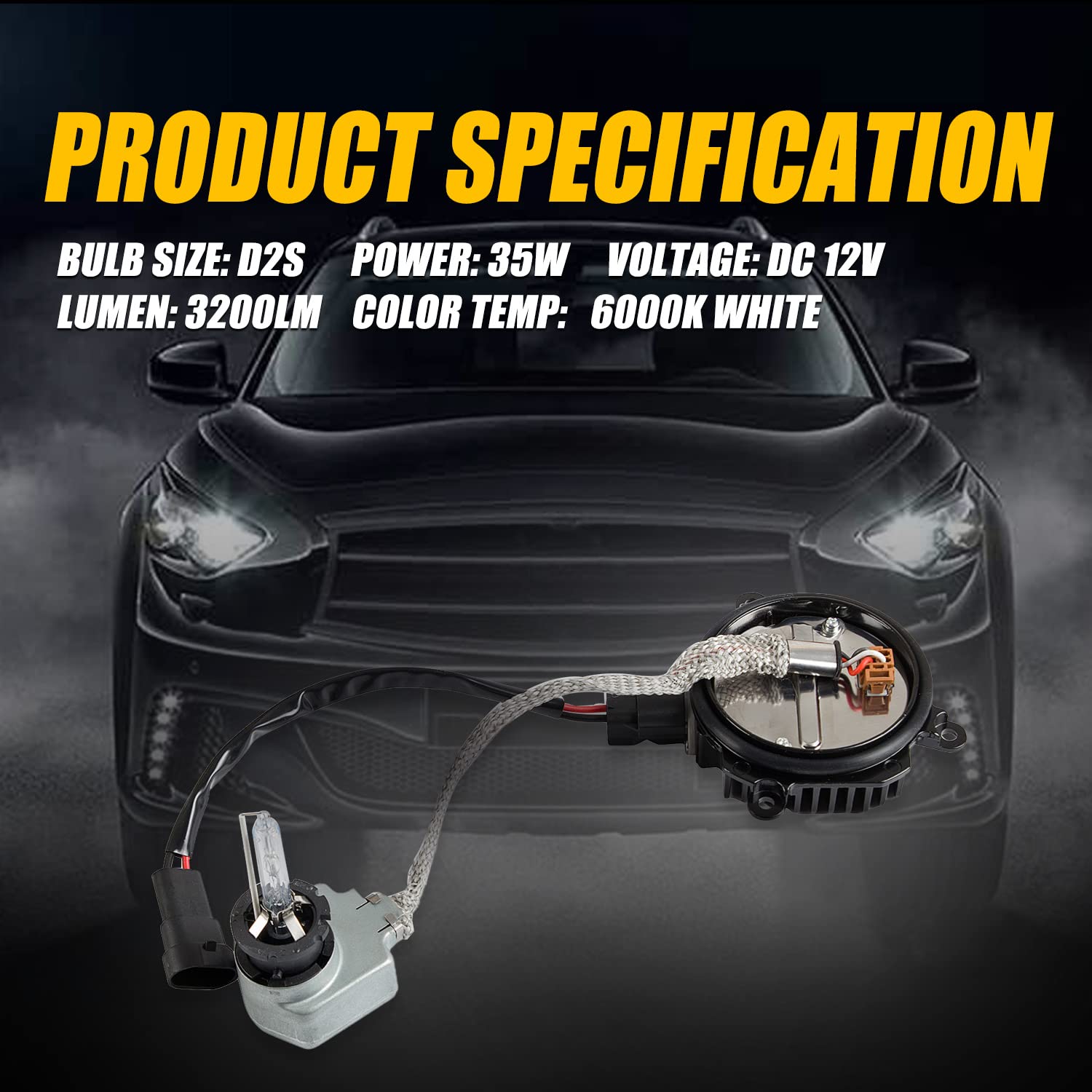 Ransoto 28474-89904 Xenon Headlight Ballast Control Unit With Igniter And D2S Bulb Compatible With Nissan 350Z 370Z Altima Murano Rogue Infiniti G35 G37 Fx35 Fx45 Qx56 Qx70 Replaces 28474-8991A