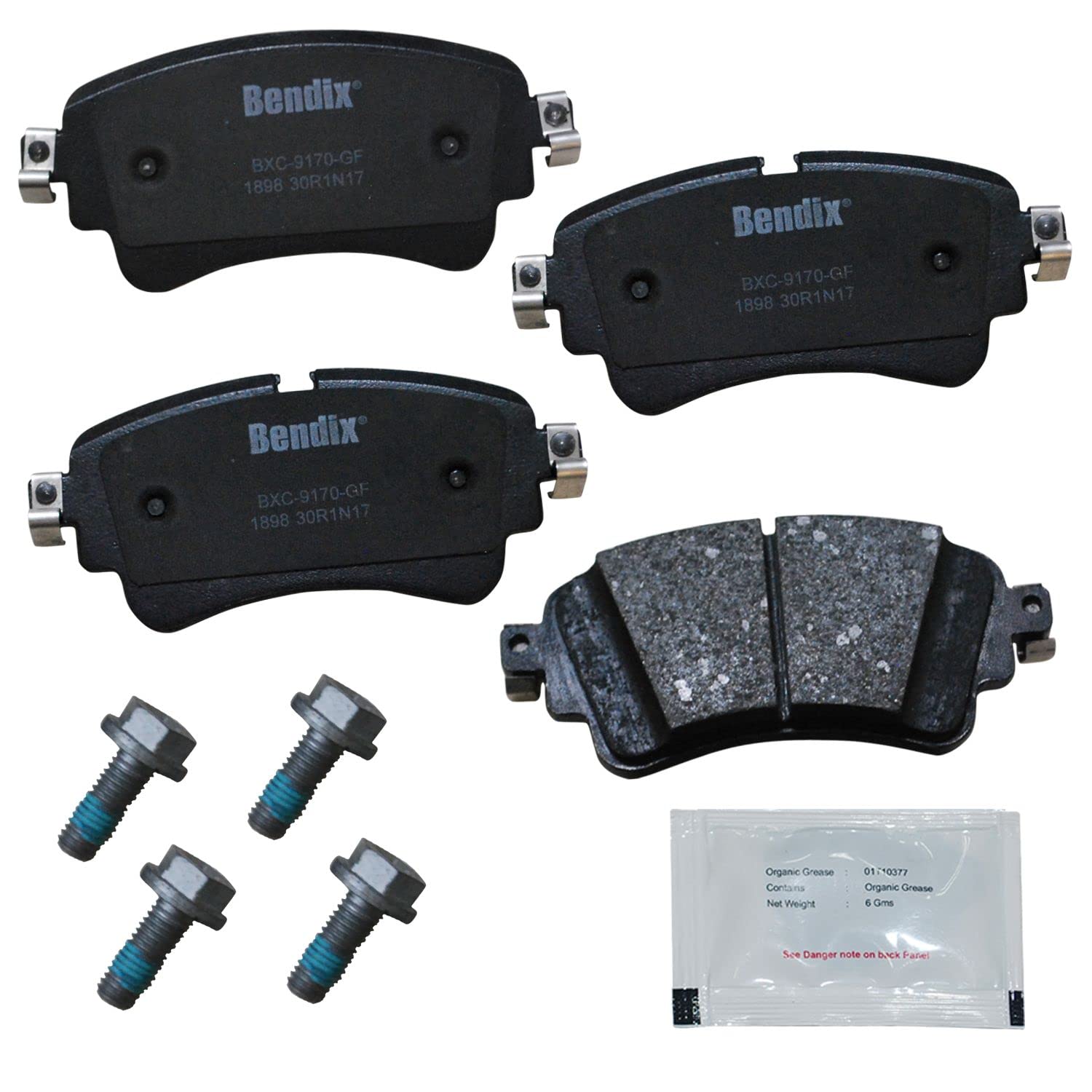 Bendix Priority1 Cfc1898 Ceramic Rear Brake Pads For Select Models Audi A4, A4 Allroad, Quattro, A5, A5 Sportback, A6 A7 Q5, Q5 