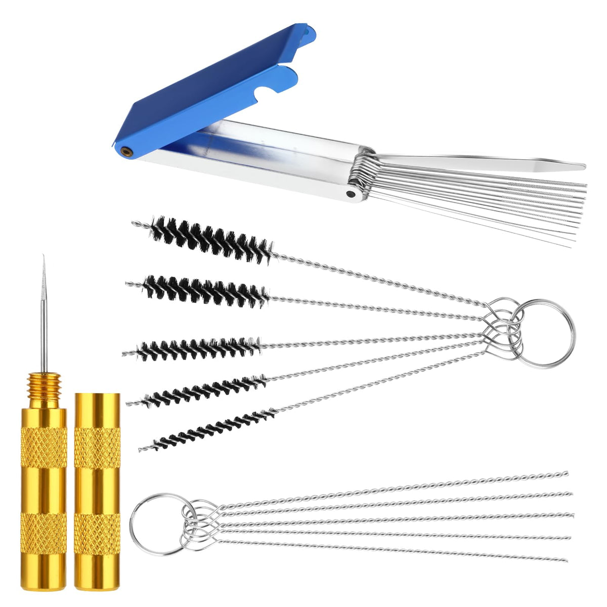 Cobee Carburetor Carbon Dirt Jet Remove Cleaner, 13 Cleaning Wires Set, 10 Cleaning Needles, 5 Nylon Brushes Tool Kit, 1 Sharp P