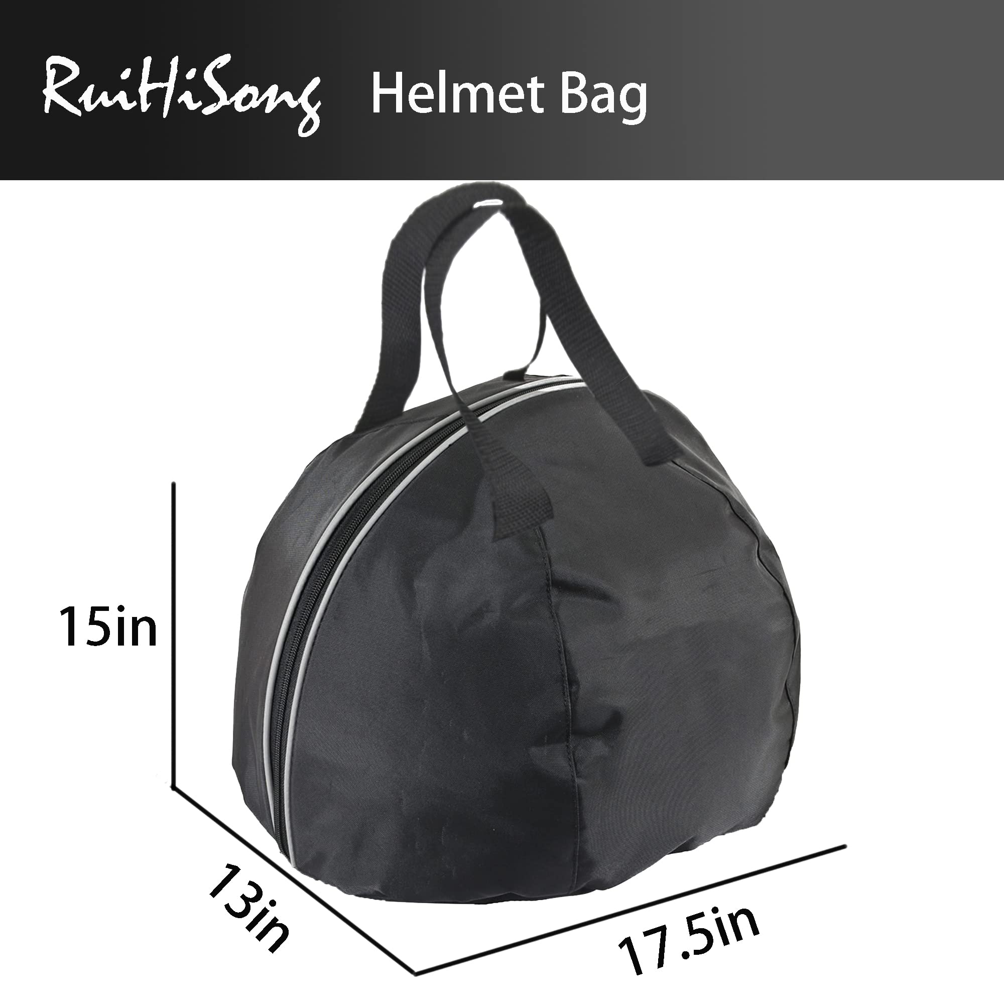 Ruihisong Helmet Bag,Helmet Storage Bag,Motorcycle Mx Helmet Bag With Silver Piping, Zipper, Carry Handle And Cashmere Lining