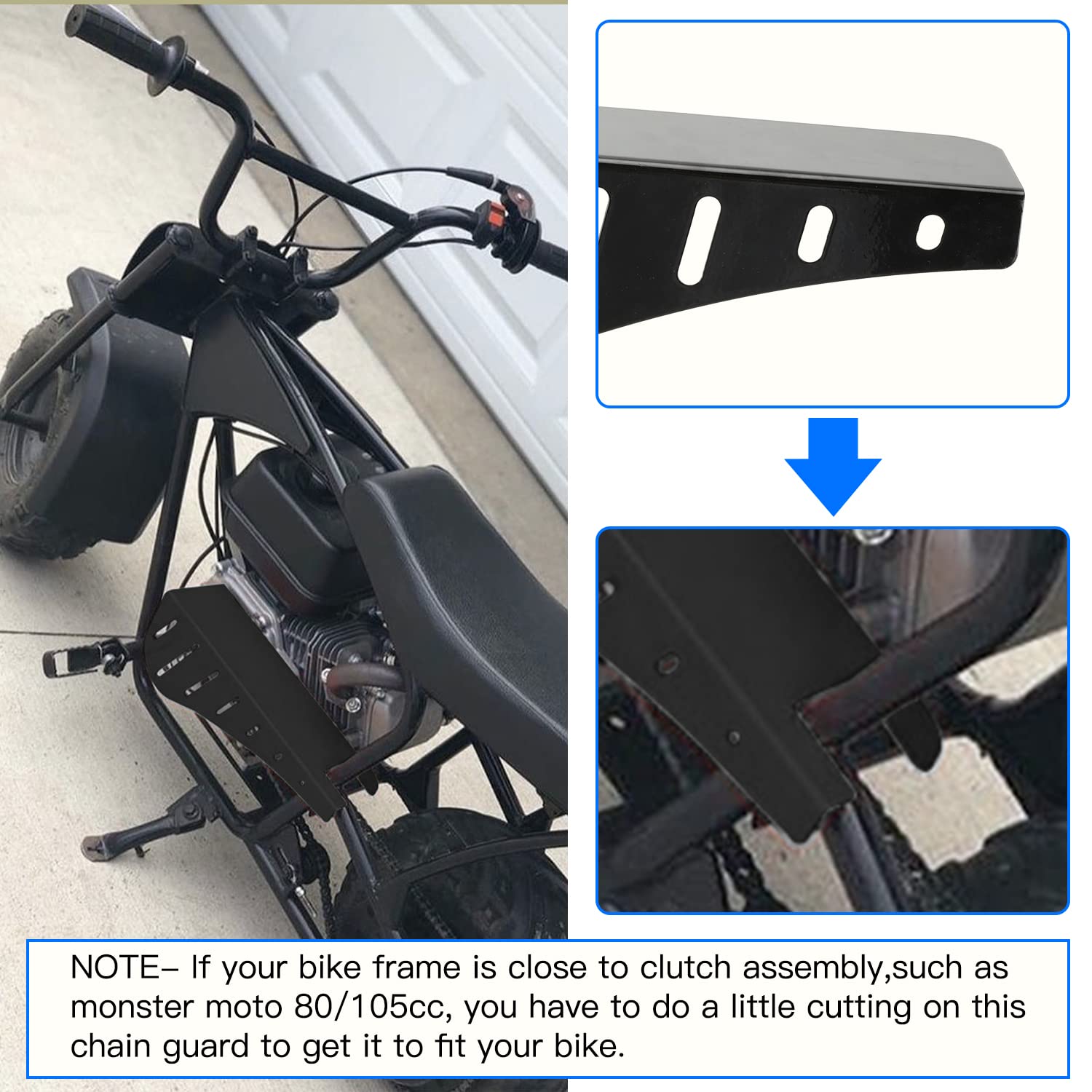 YOXUFA Chain Clutch Guard Cover for Most Mini Bike with Predator 212cc 196cc 200cc GX160 GX200 Tilotson 212R Tecumseh Engines Bl