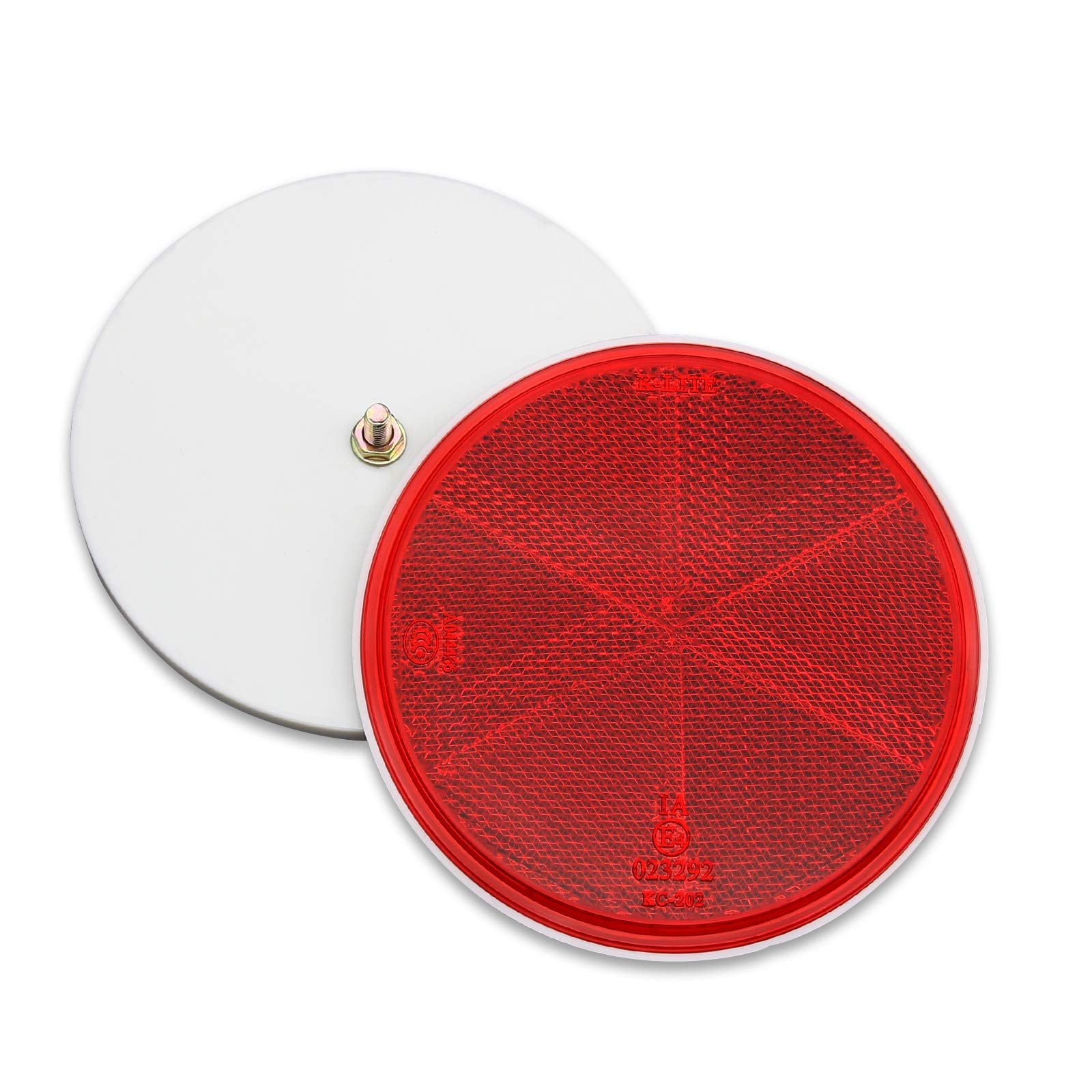 Mfc Pro 2Pcs 4.2 Inch Round Warning Reflectors For Car Truck Bike Boat Dock Trailer Van Lorry Bus Caravan (Red, 108Mm / Screw Mo
