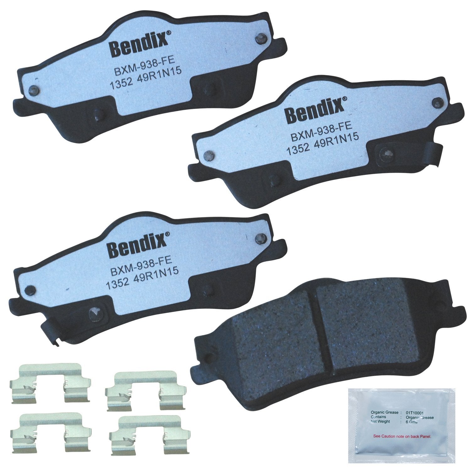 Bendix Fleet Metlok Mkd1352Fm Semi-Metallic Rear Brake Pads For Chevrolet Caprice 2017-2011, Ss 2014, Ss 2017, Pontiac G8 2009-2