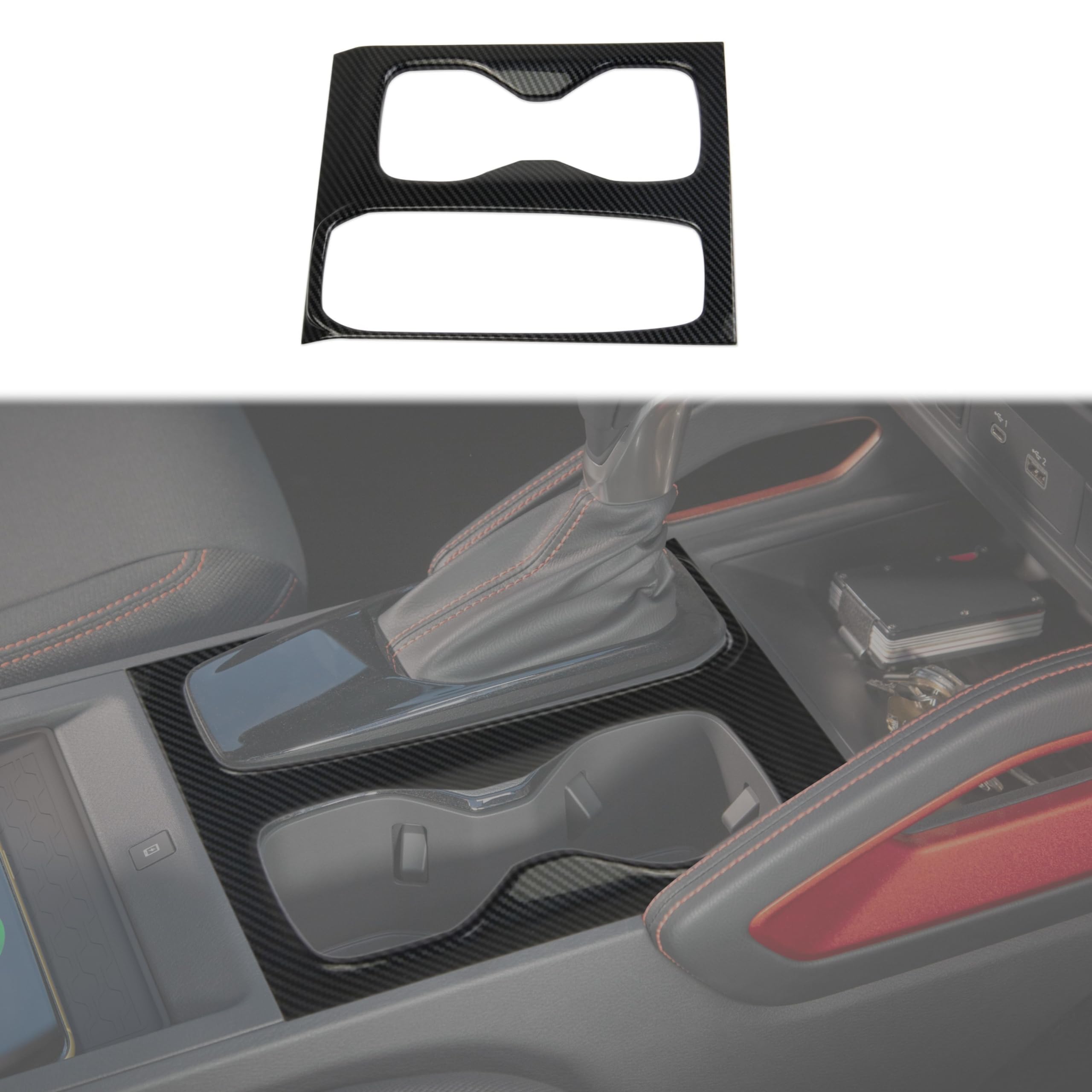 Korlot Carbon Fiber Center Console Gear Shift Cupholder Panel Cover Trim for Nissan Frontier 2022+