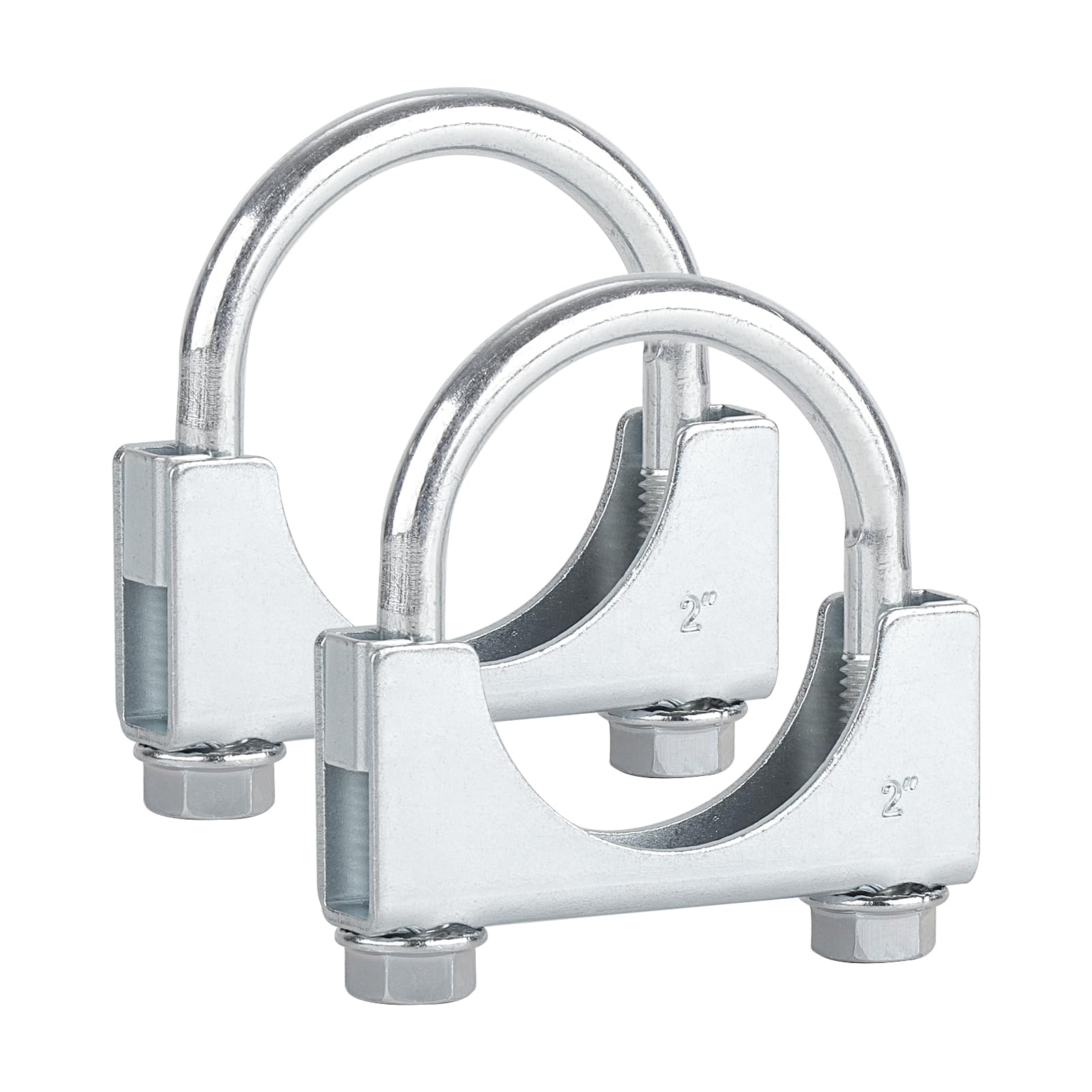 Lcgp 2'' Heavy Duty U Bolt Clamps Saddle Type Anti-Corrosion 2 Pack Muffler Clamps