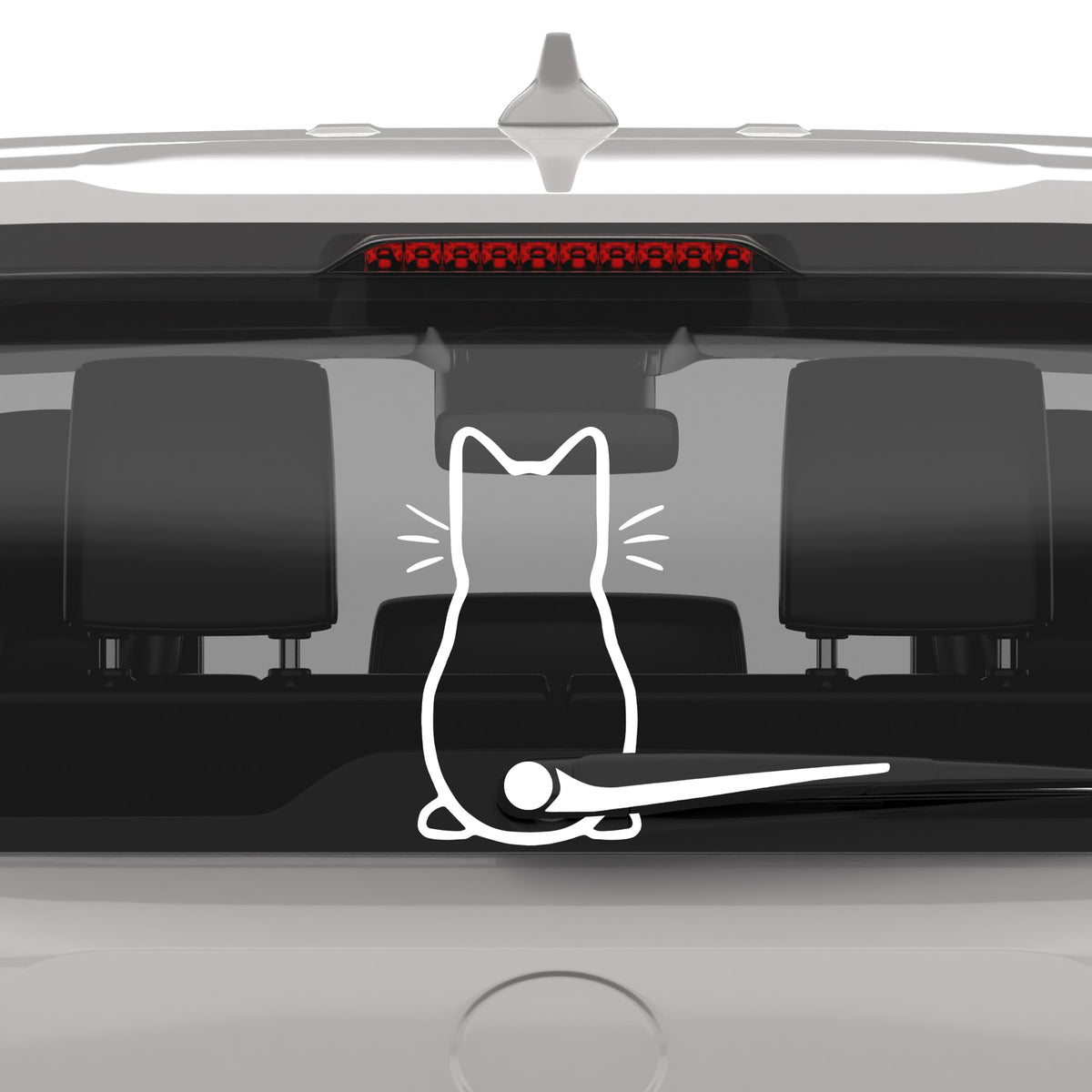 Cute Cat Car Windshield Wiper Vinyl Art Sticker Decor Lovely Animal Cat Mural Art Decal For Car Window Loptop Decoration