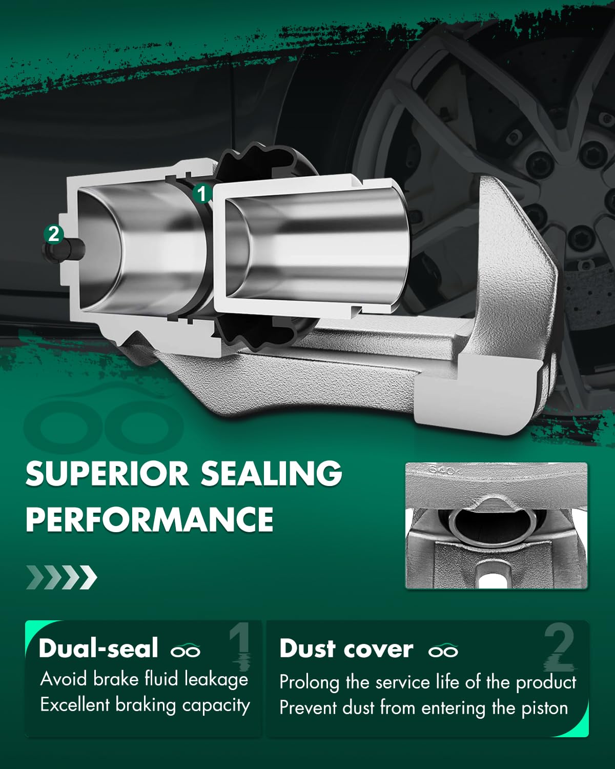 Scitoo 19B2664 19B2665 Front Left & Right Disc Brake Calipers Assembly W/Bracket For Toyota For Highlander 2001-2007