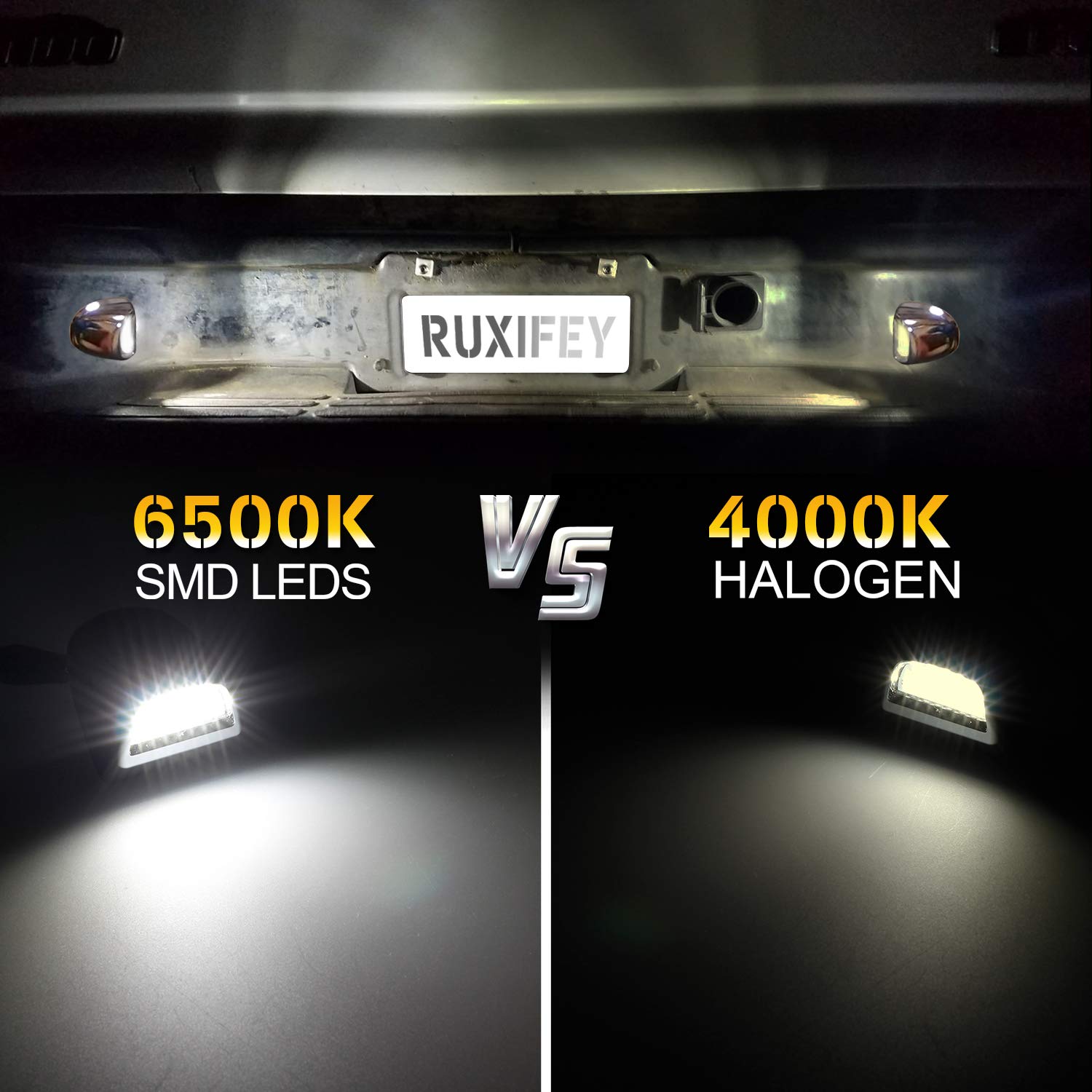 Ruxifey Chrome Led License Plate Lights Lamp Compatible With Silverado Suburban Gmc Sierra 1500 2500 3500 Hd Tahoe Yukon Cadilla
