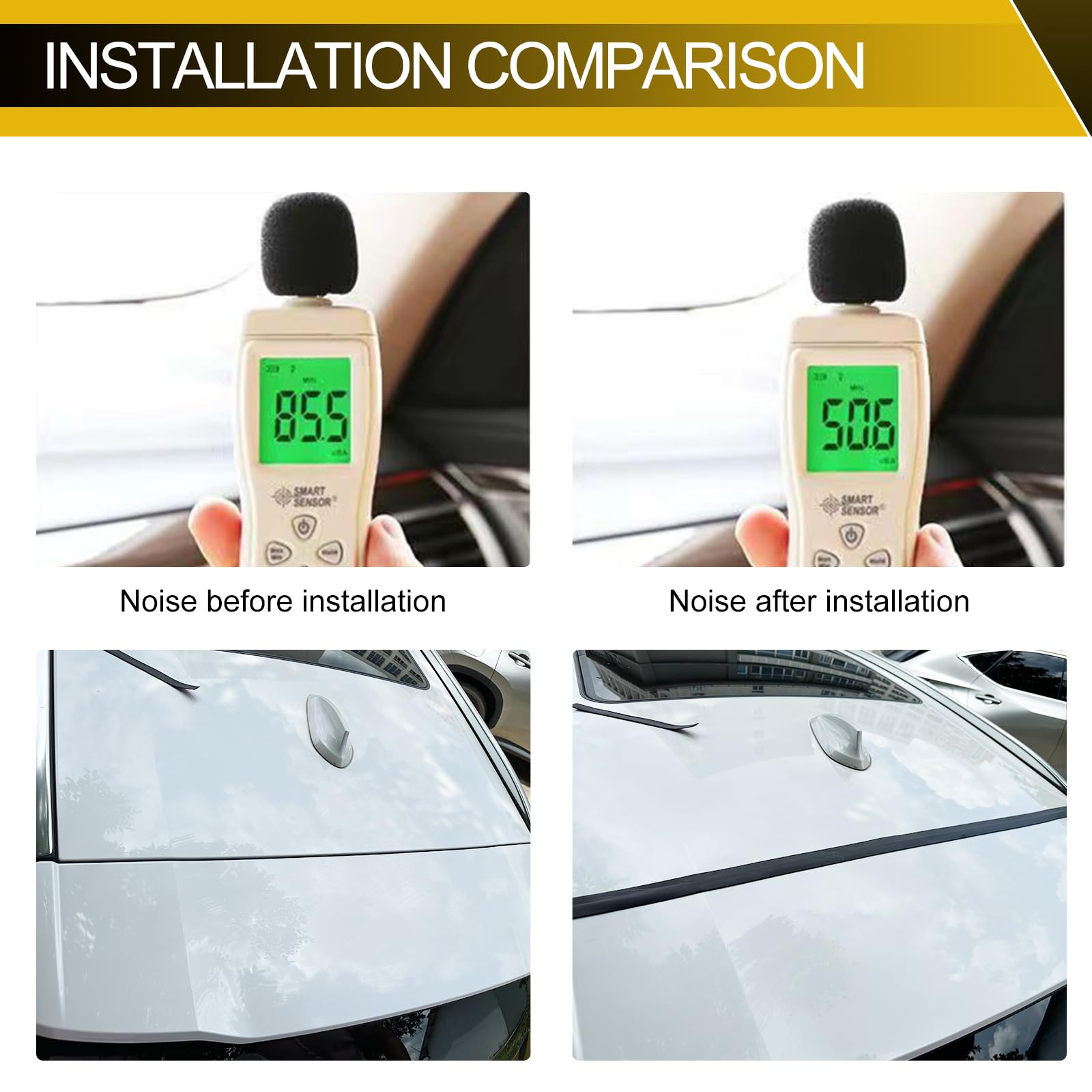 2PCS Windshield Rubber Seal 39.36Ft Car Weather Stripping Trim T Shape Sealing Strip for Car Front Rear Windshield, Molding,Tail