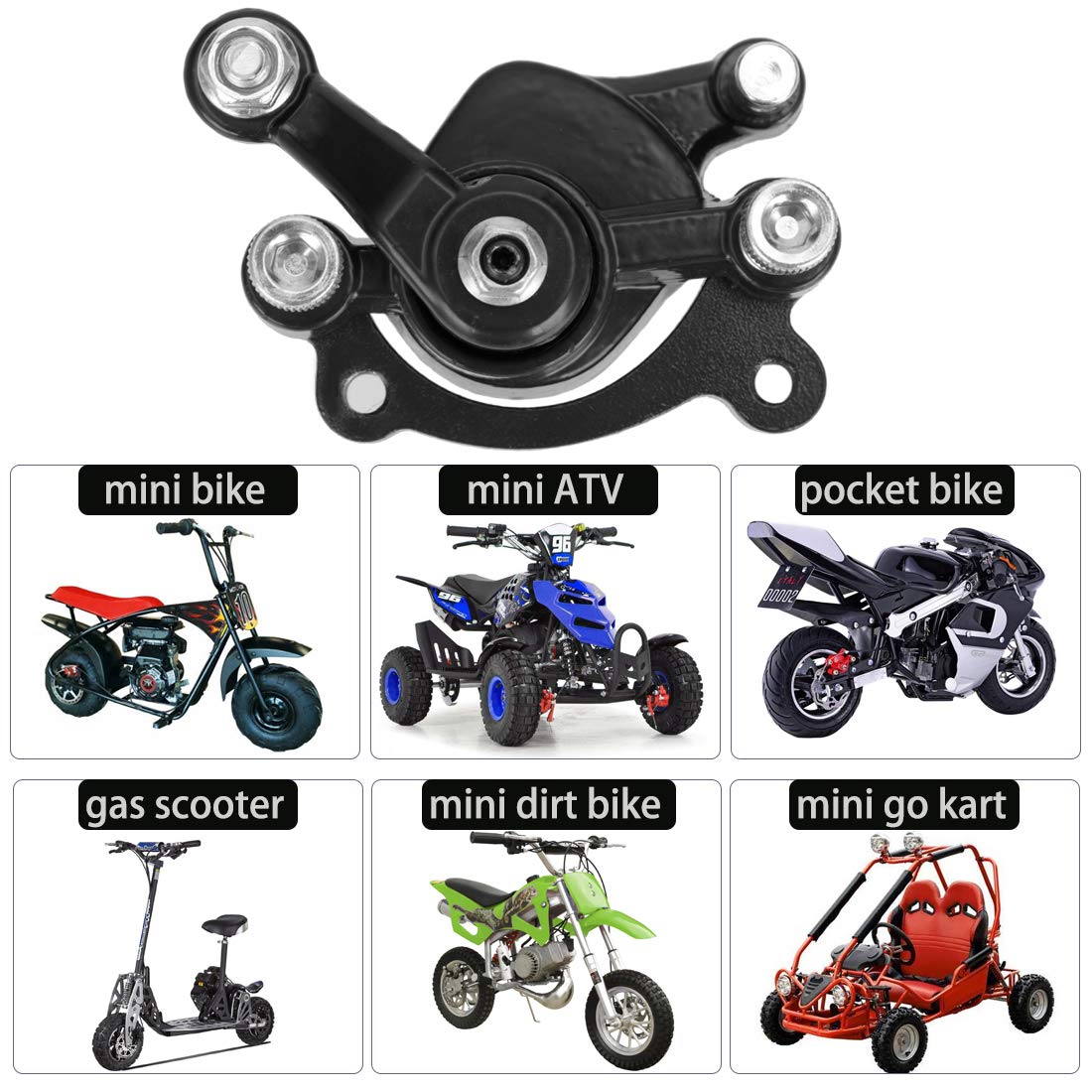 Fvrito Front Disc Brake Caliper And Pad For Mbx10 Mbx11 80Cc Mm-B80 105Cc Mm-B105 Ct100U Cc100X Trail Mini Bike 47 49Cc Mini Atv Gas Scooter Dirt Pocket Bike