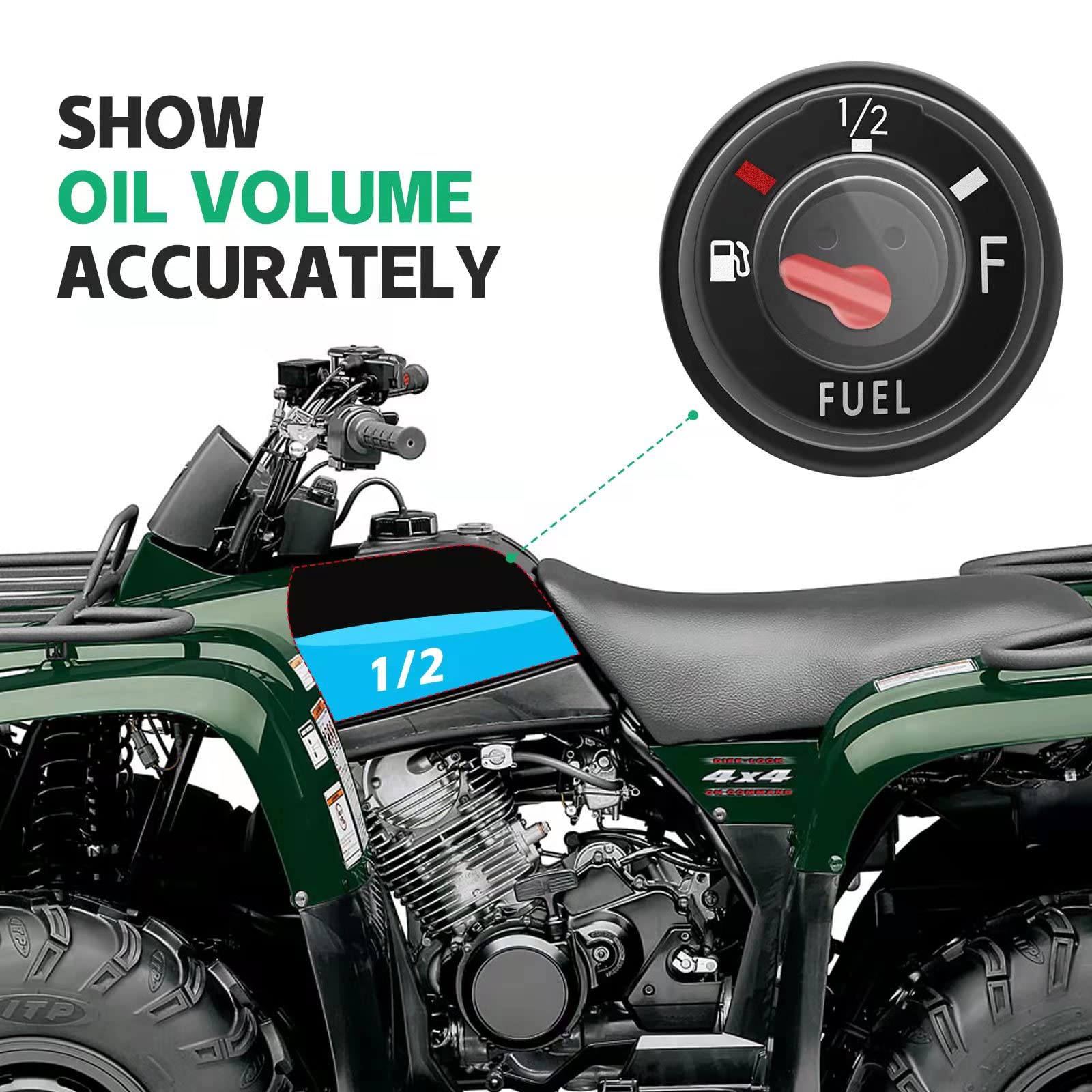 M Mati Atv Fuel Gas Tank Gauge Meter With Cap For Yamaha Grizzly 600 Big Bear 400 Kodiak 400 Yfm400 Yfm600 4Sh-24260-11-00 4Sh-24261-00-00