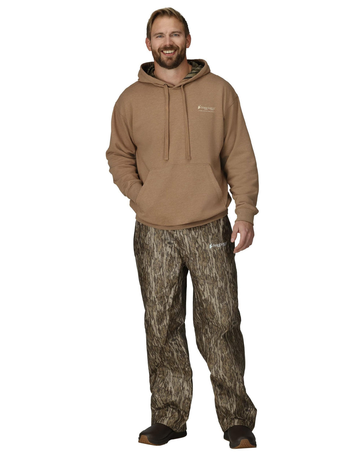 Frogg Toggs Men'S Standard Classic Pro Action Waterproof Breathable Rain Pant, Mossy Oak Bottomland, X-Large Long