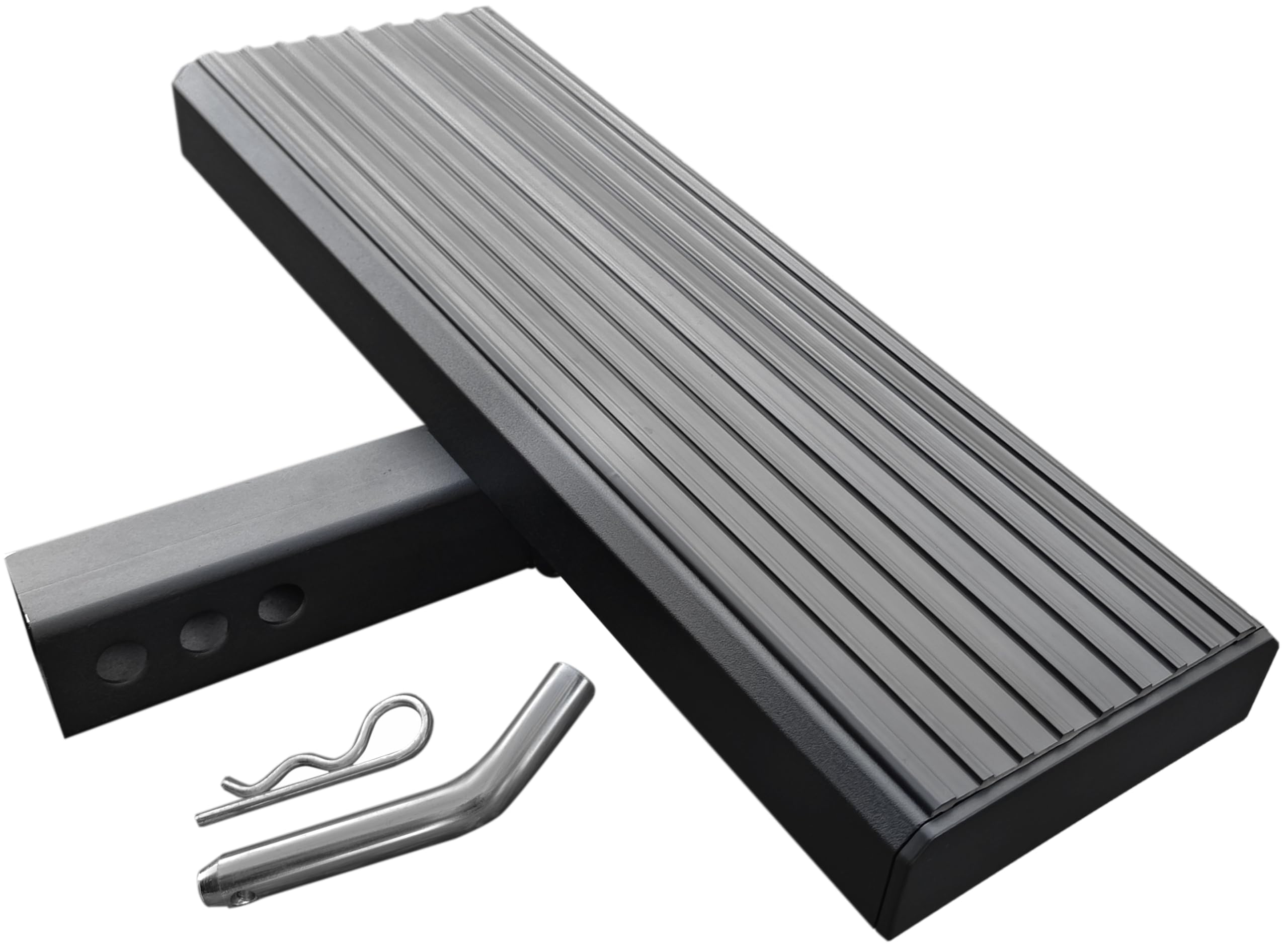 MaxxHaul 50611 Aluminum Hitch Mount Step 20 inch Long For SUV Vans Pickup Truck RV Trailer Camper Fits 2 inch Hitch Receiver Wor