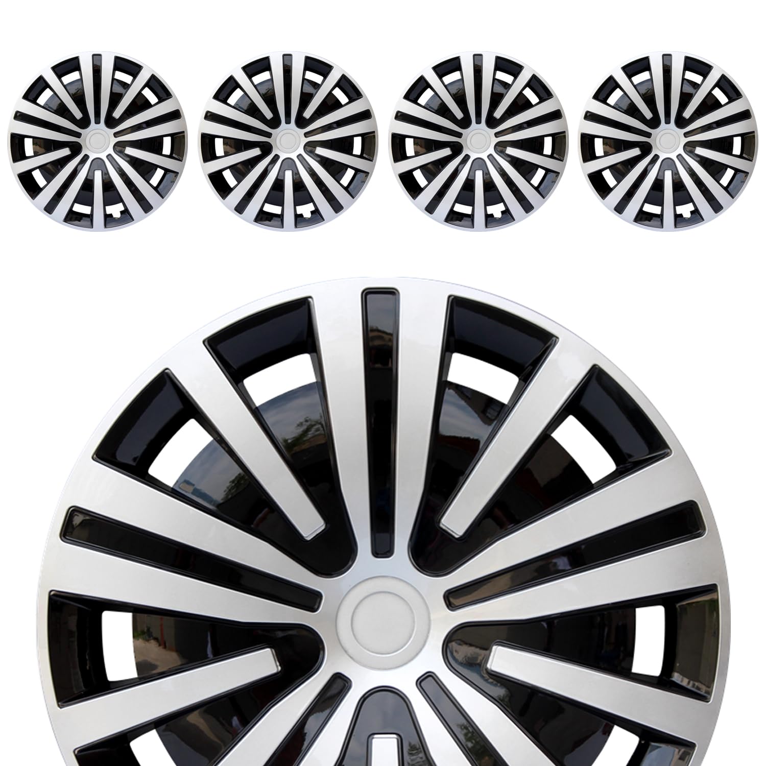 Hubcap Wheel Cover Replacement R15 Hub Caps Universal Wheel Rim Cover Abs Material Exterior Accessories Snap On Car Truck Suv -S