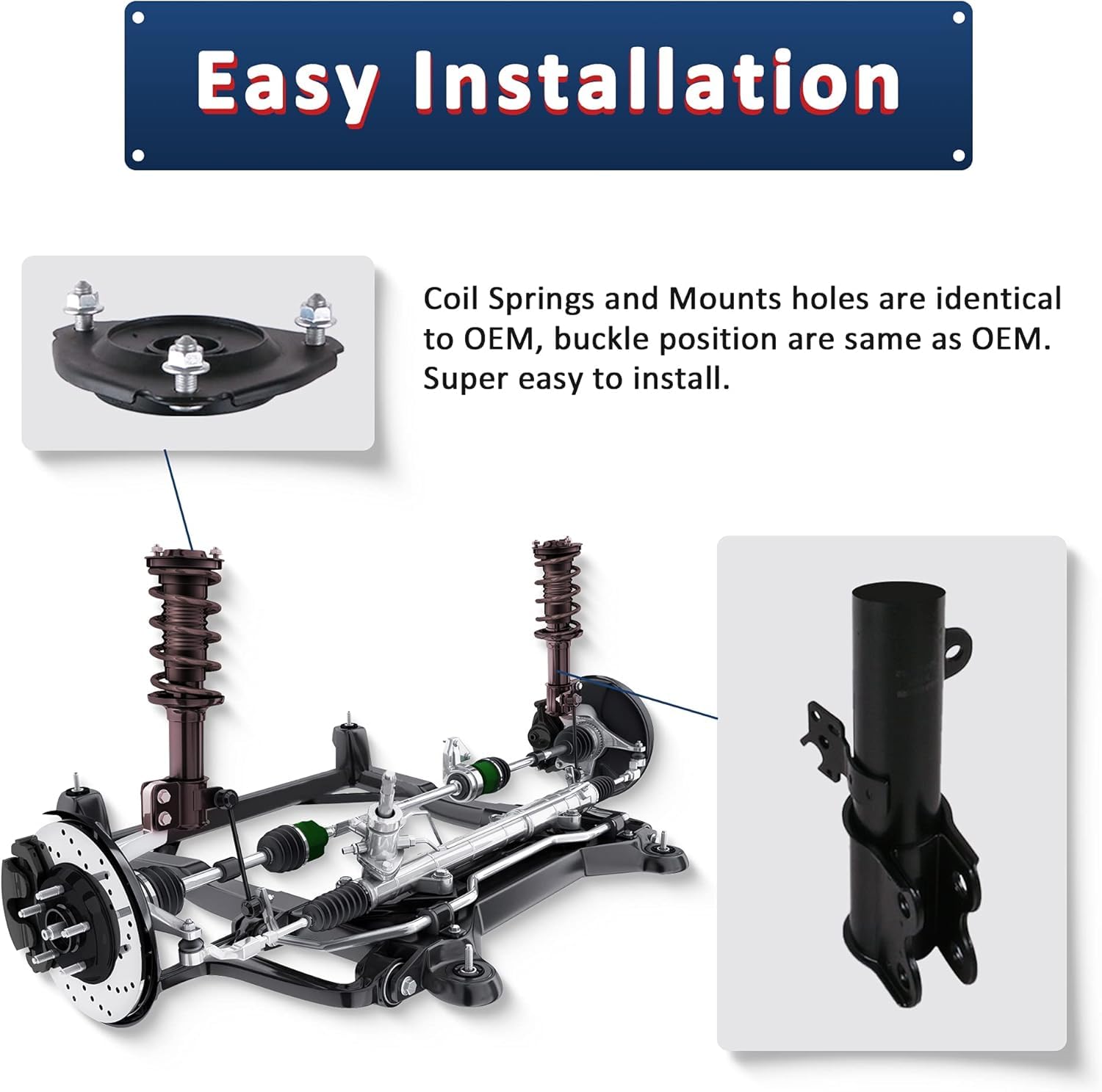 Mostplus Front Rear Complete Strut Assemblies Shock Absorbers 171957 171958 171979 171980 Compatible For 1992-1996 Toyota Camry