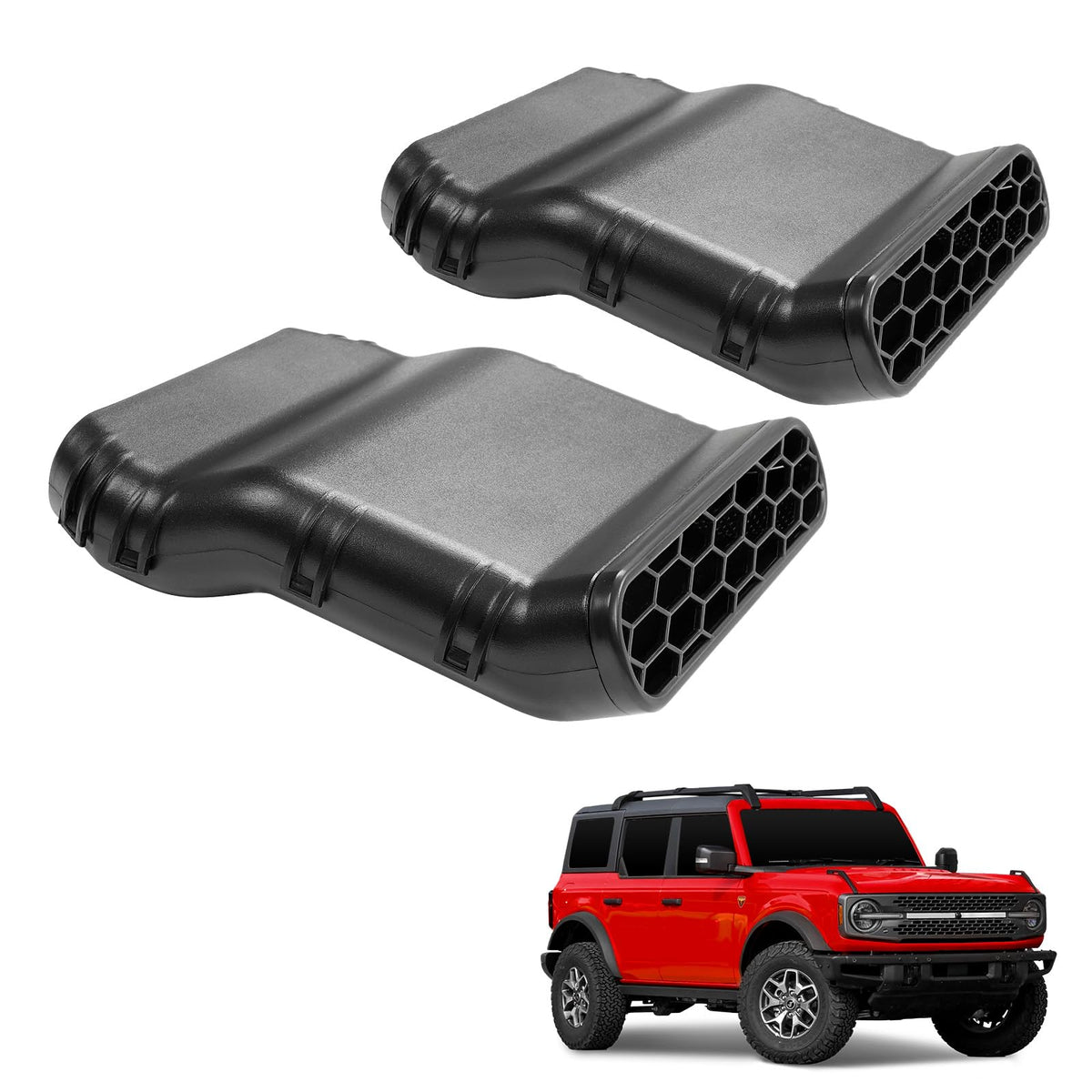 Mabett Under Seat Vent Deflectors for Ford Bronco 4-Door 2021-2024, Rear Air Conditioning Vent Directional, 2PCS