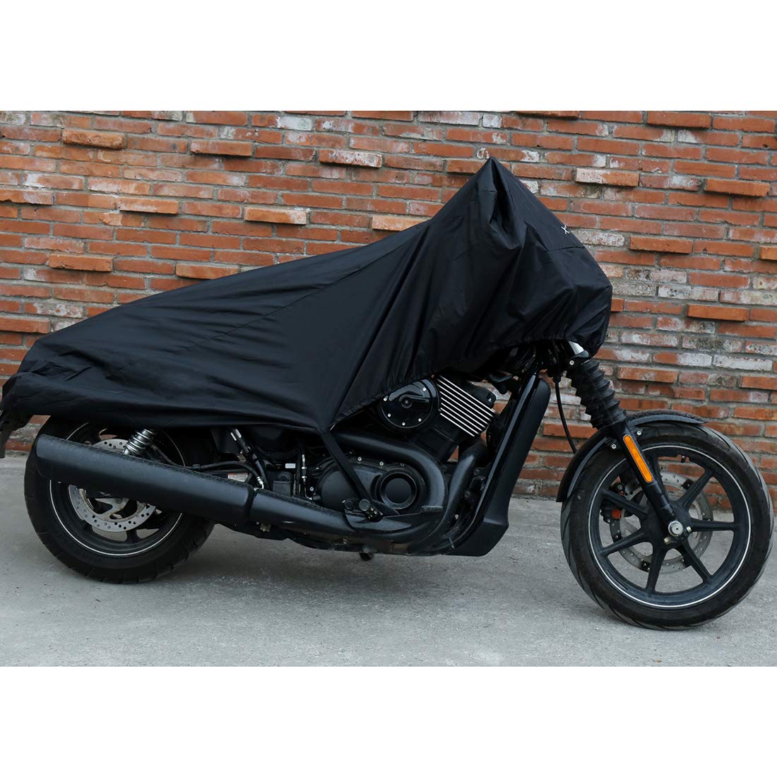 X Autohaux Motorcycle Cover Street Bike Scooter Lightweight Half Cover Outdoor Waterproof Rain Dust Protector Black Size M For K