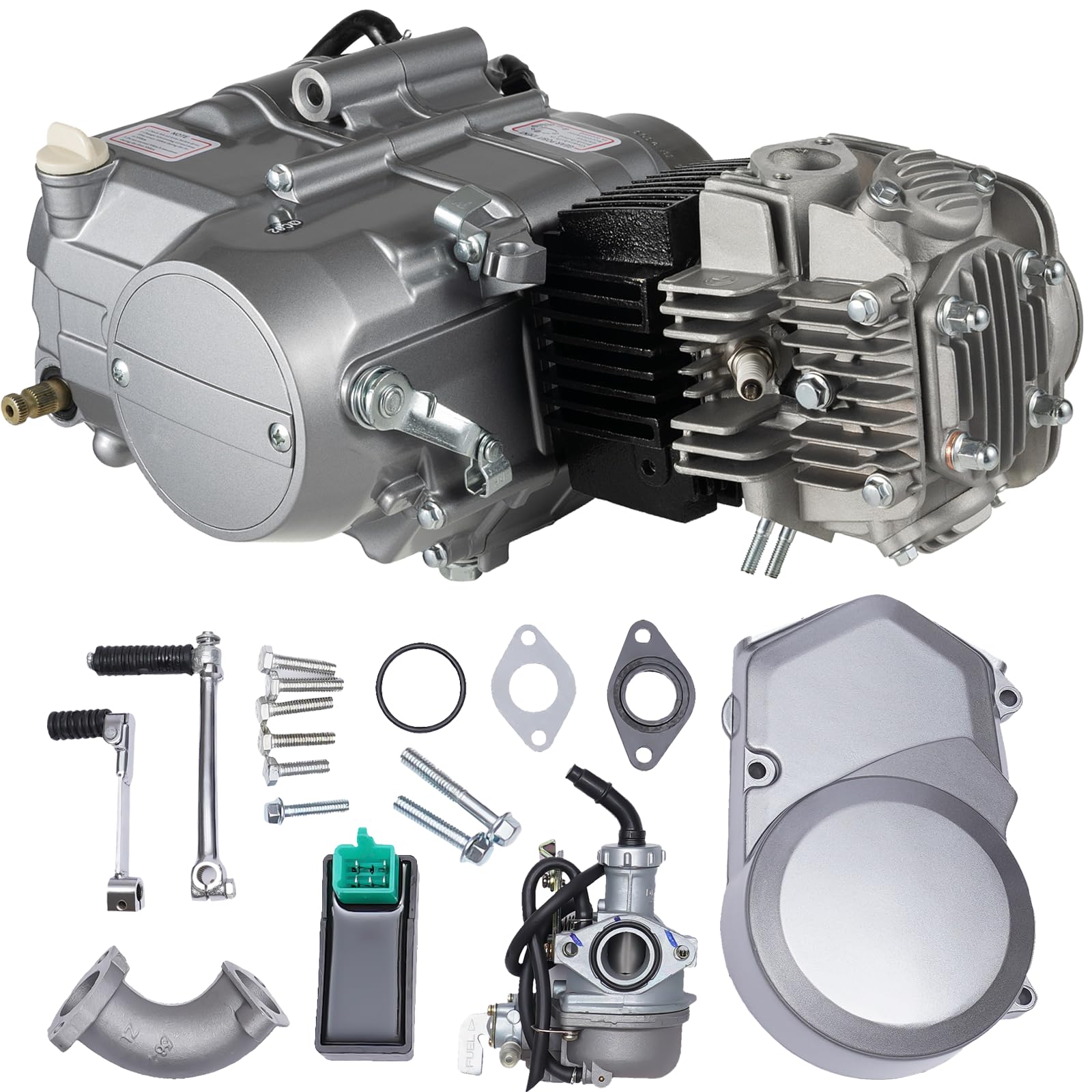 CUBELLIN 125cc Engine 4-Speed Pit Dirt Bike Engine Kit Manual Clutch Kick Start ATV Engine Motor 125cc Engine for Honda CRF50 CR