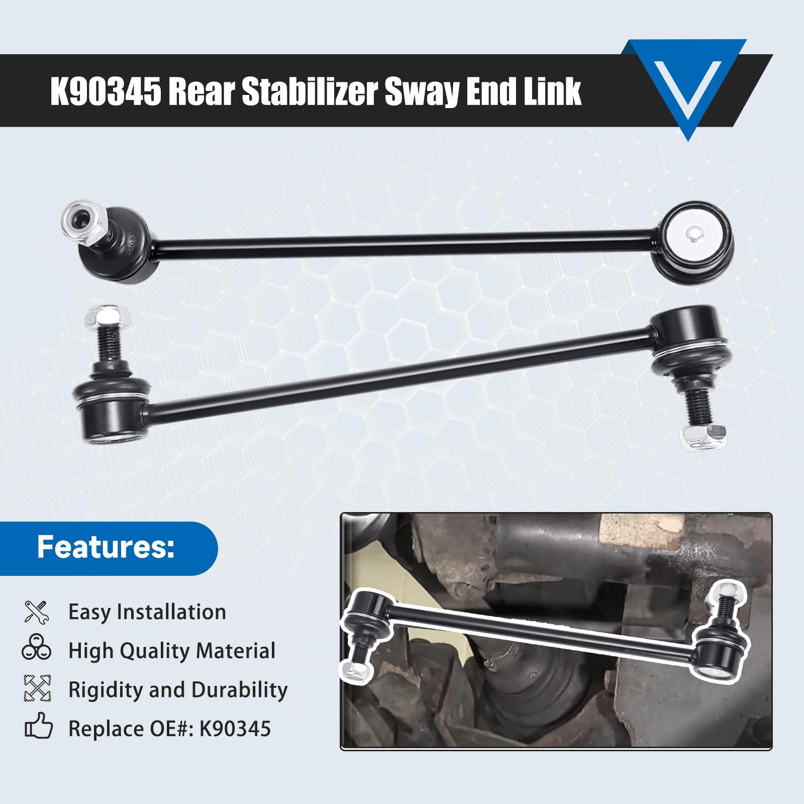 K90345 Sway Bar - Rear Stabilizer Bar End Links Compatible With Toyota Camry/Highlander/Avalon/Solara/Venza 01-18 Lexus Es300/Rx